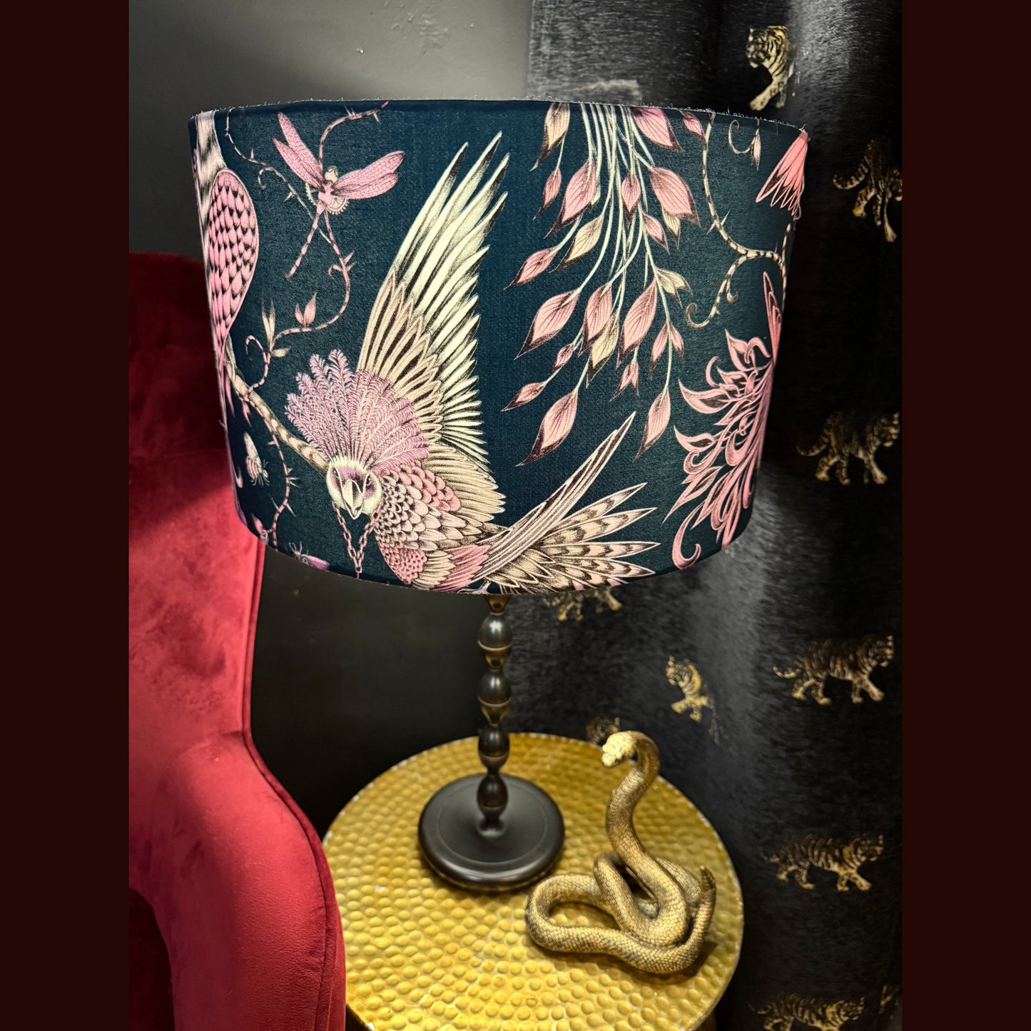 The Audubon 
lampshade Emma J Shipley birds parrot