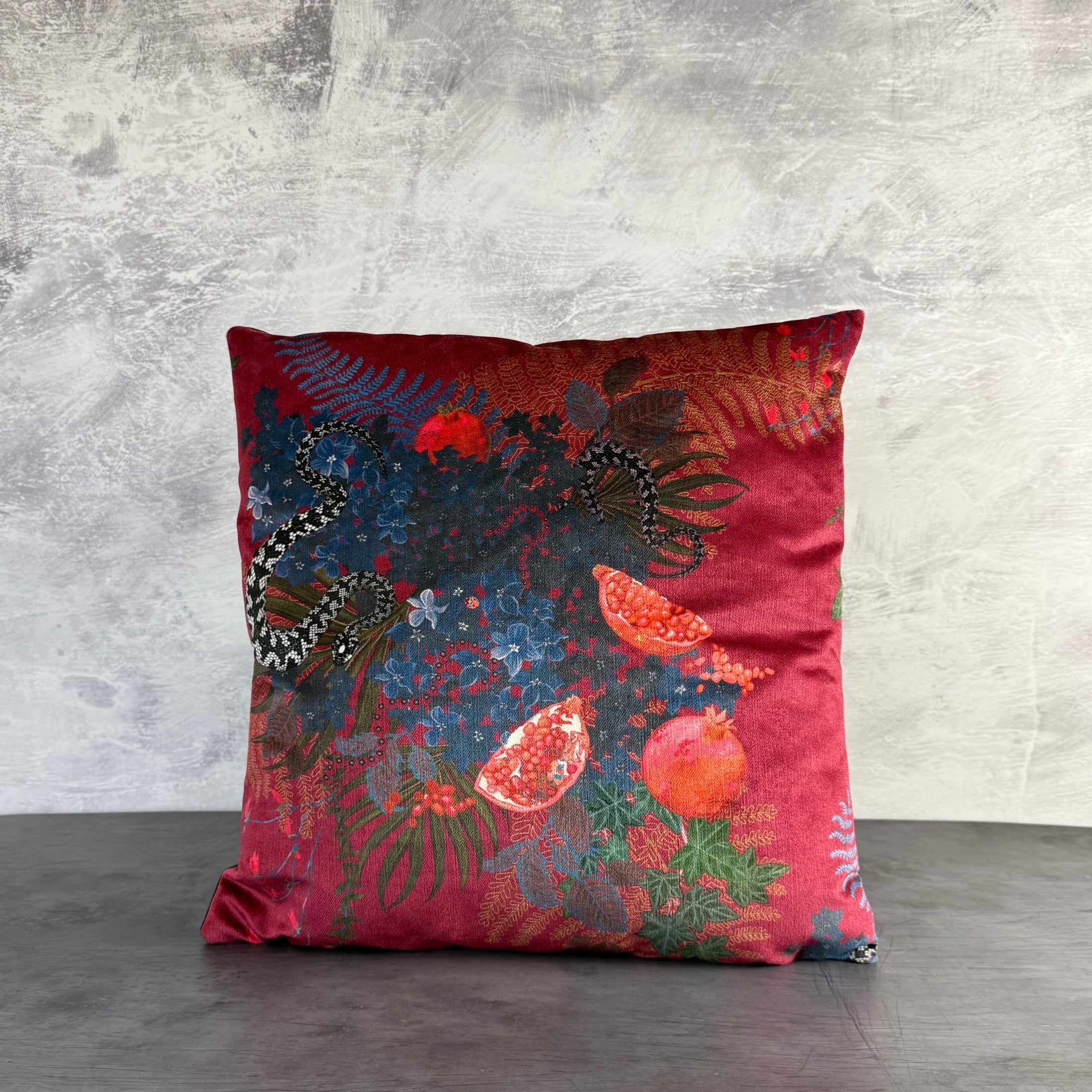 Forbidden Fruit | Crimson & Blue Velvet | Becca Who | Cushion