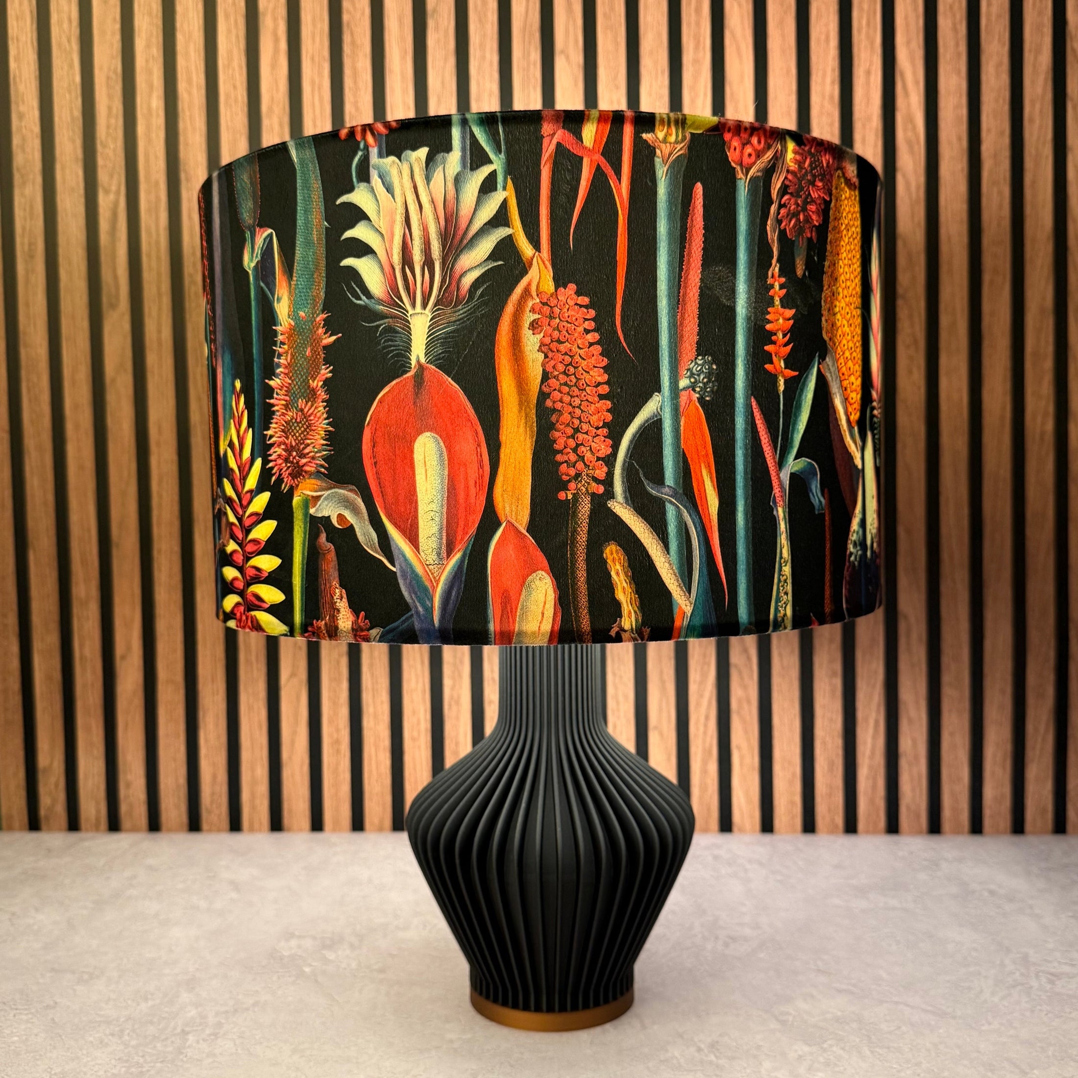 Botanical Lily | Back &Pink Velvet | Lampshade