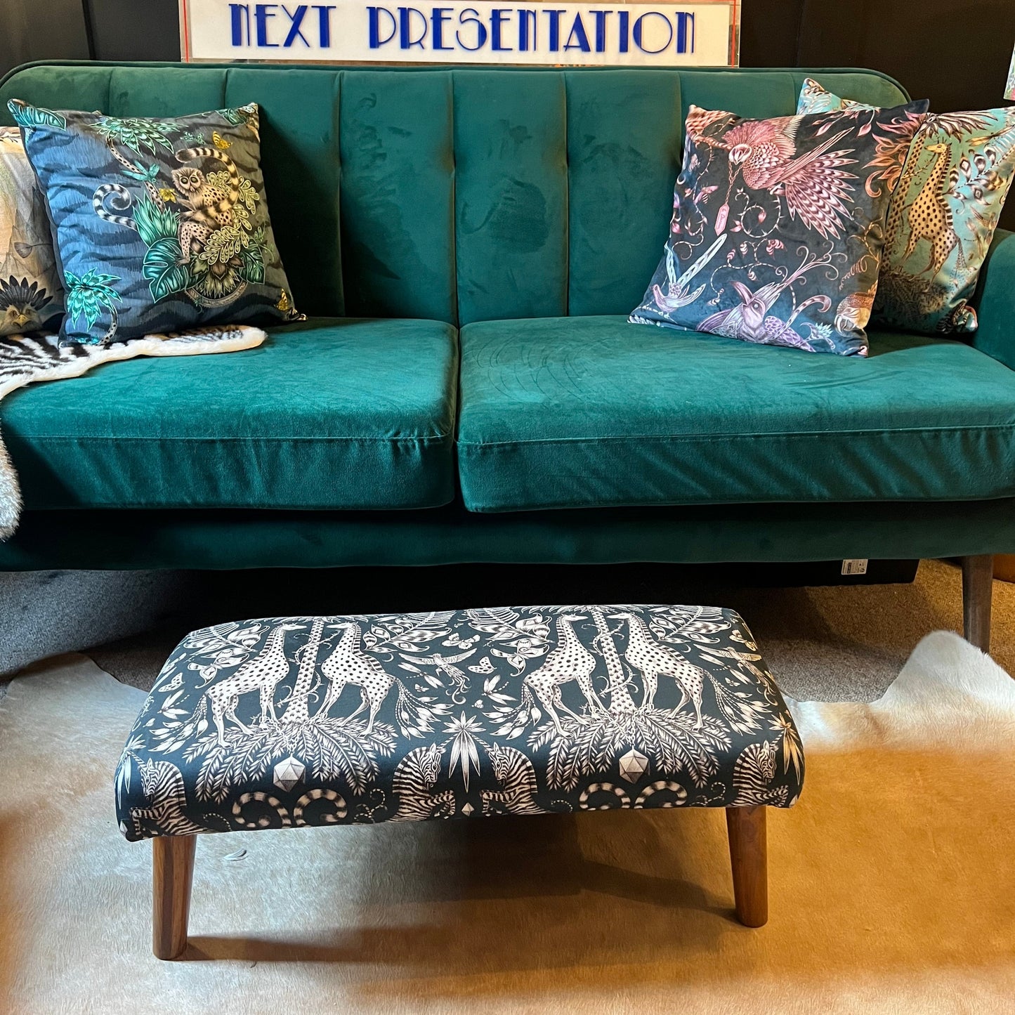 Kruger navy footstool Emma J Shipley