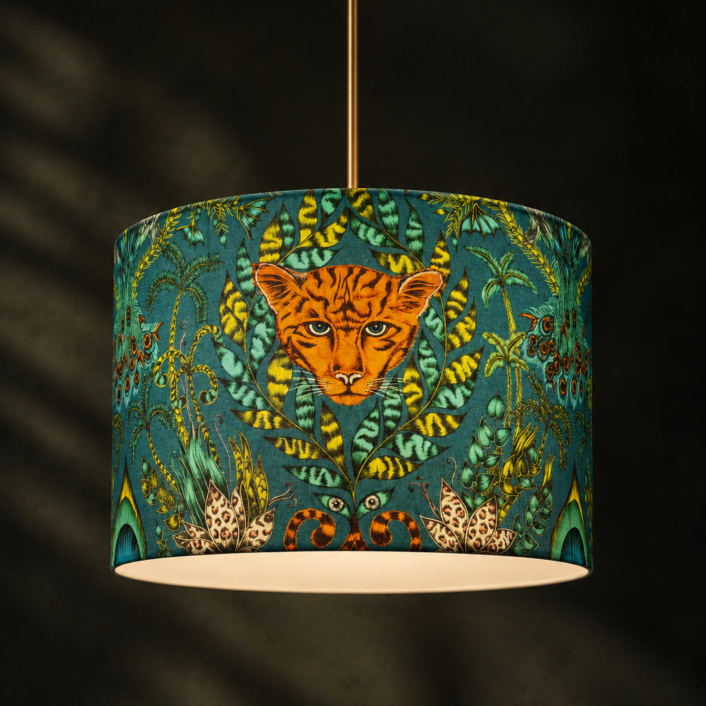 Amazon Tiger | Teal & Orange | Emma J Shipley | Pendant Lampshade