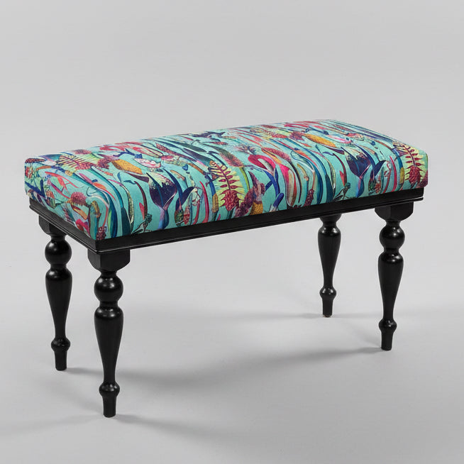 Botanical Lily | Turquoise & Pink Velvet | Rupert Bench