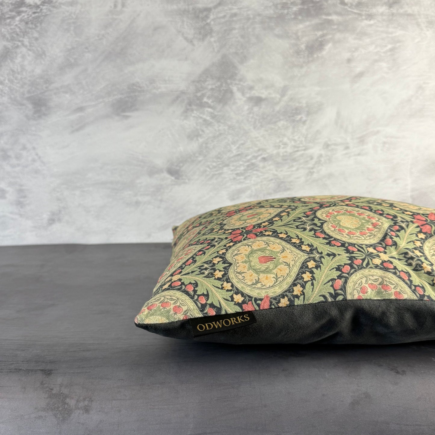 William Morris Eden luxury feather cushion in midnight