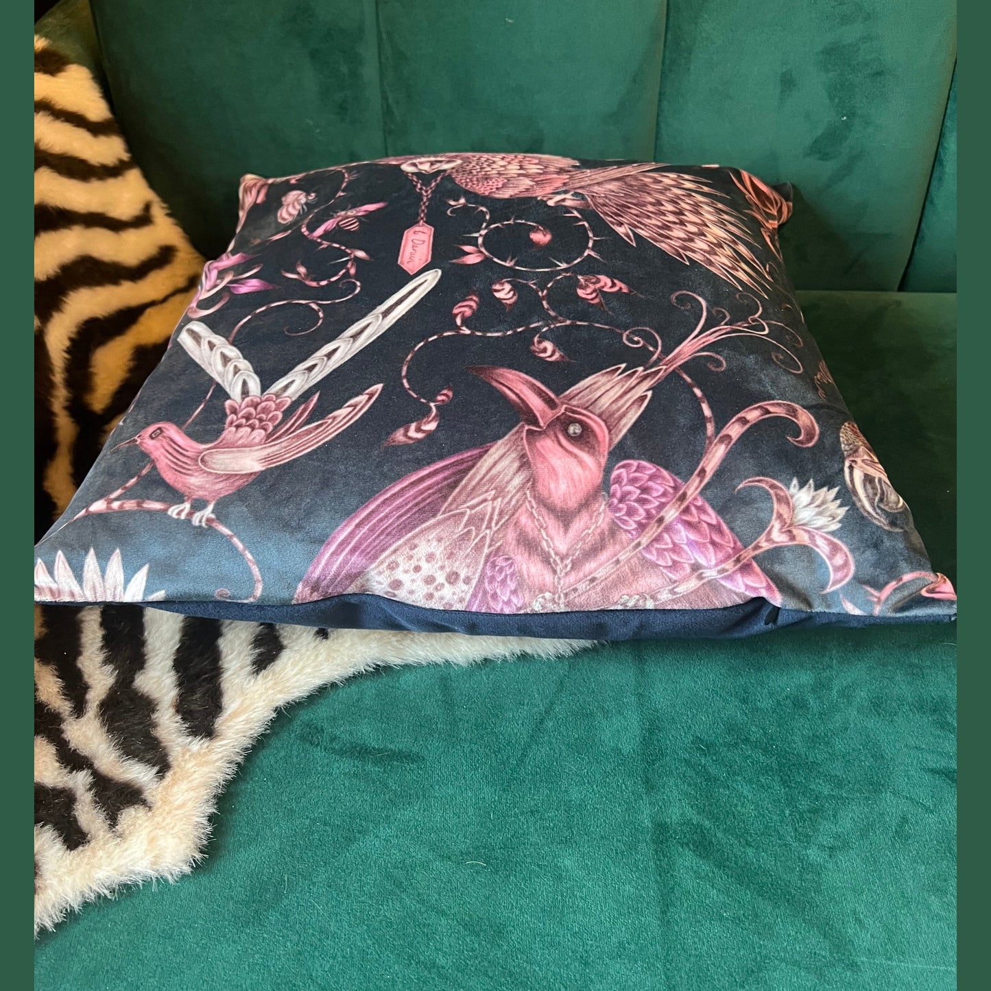 Audubon birds luxury velvet cushion Emma J Shipley