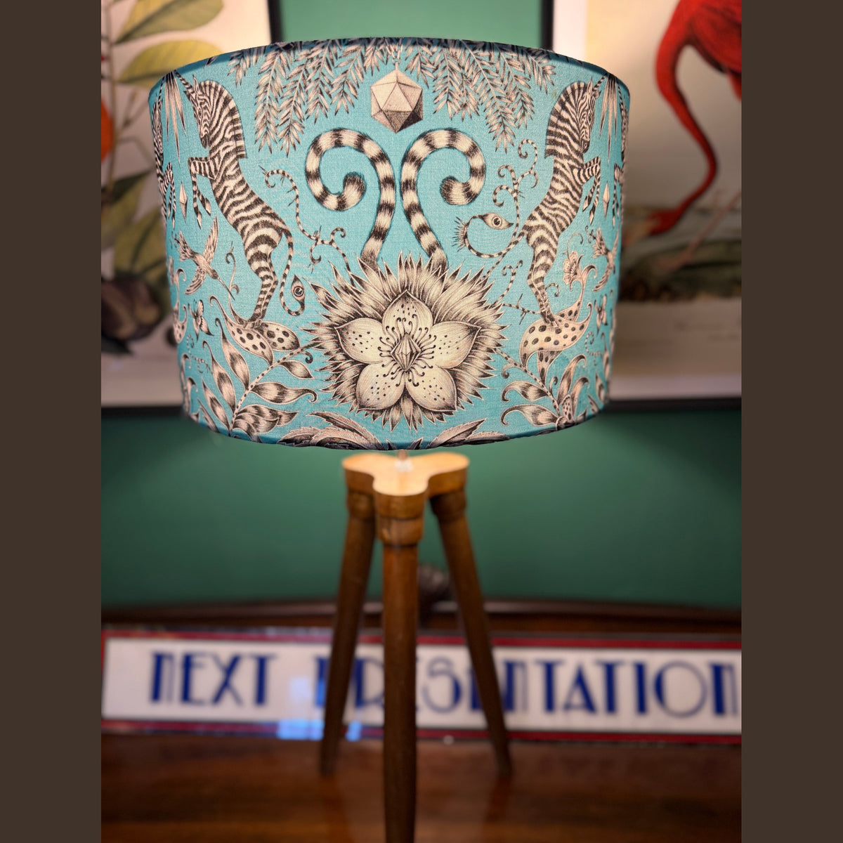 The Kruger
lampshade Emma J Shipley giraffe turquoise