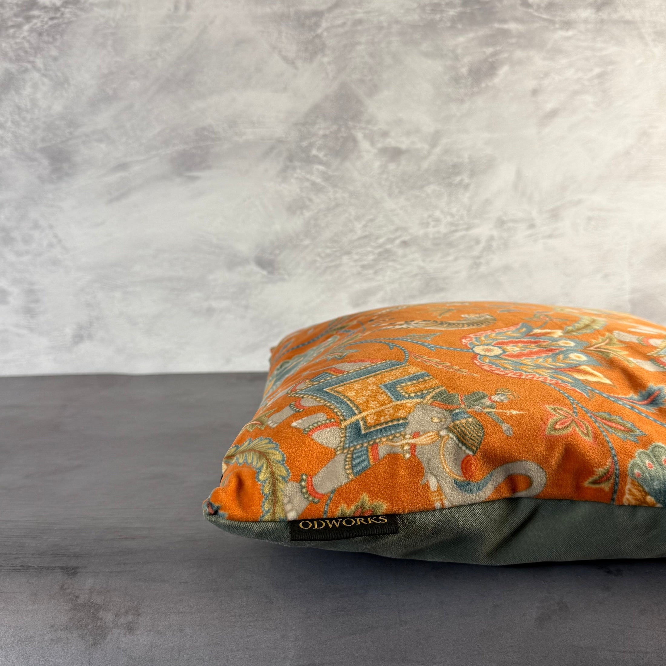 Bengal Tigers | Orange & Teal Velvet | Cushion