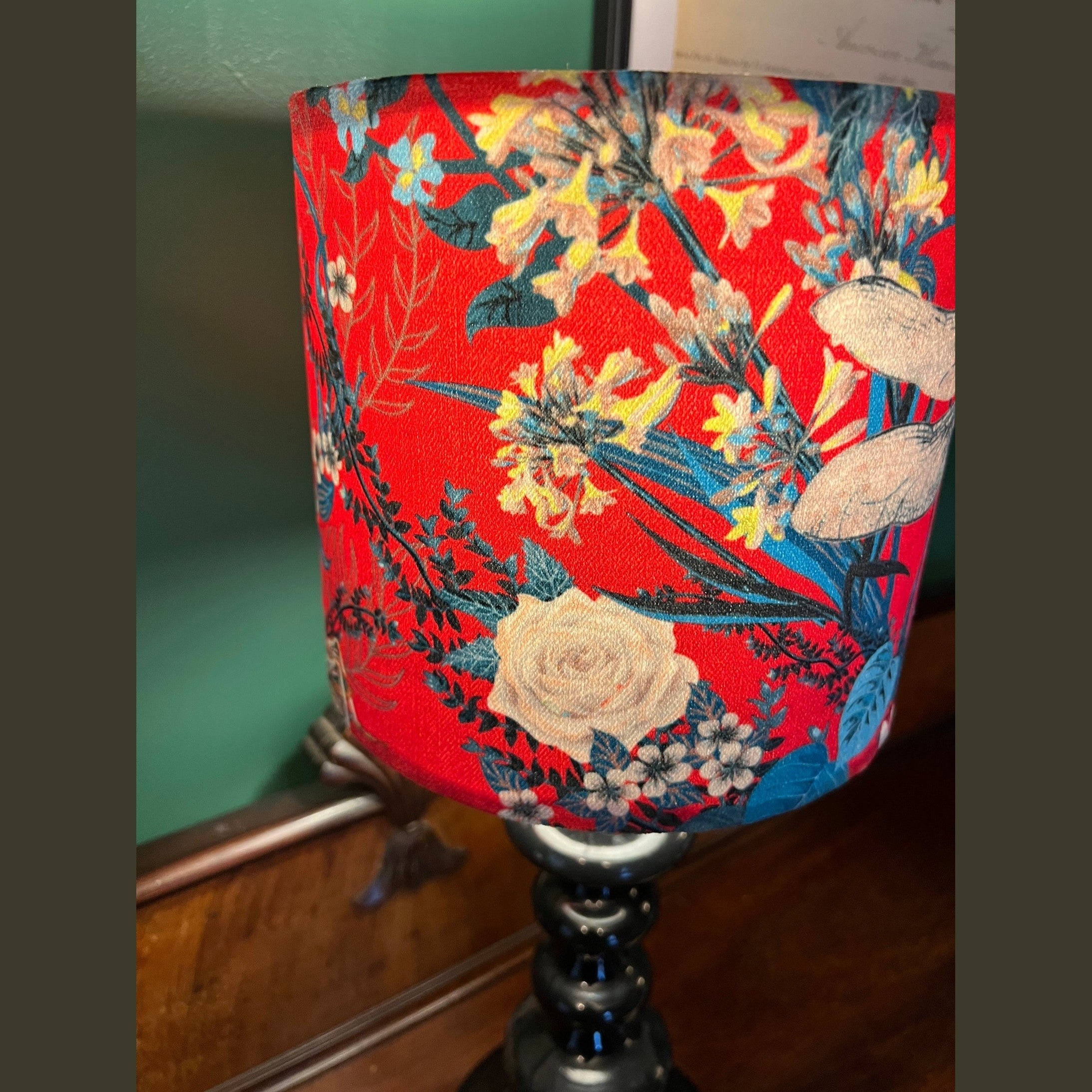 Garden Treasures | Red & Blue Velvet | Becca Who | Lampshade