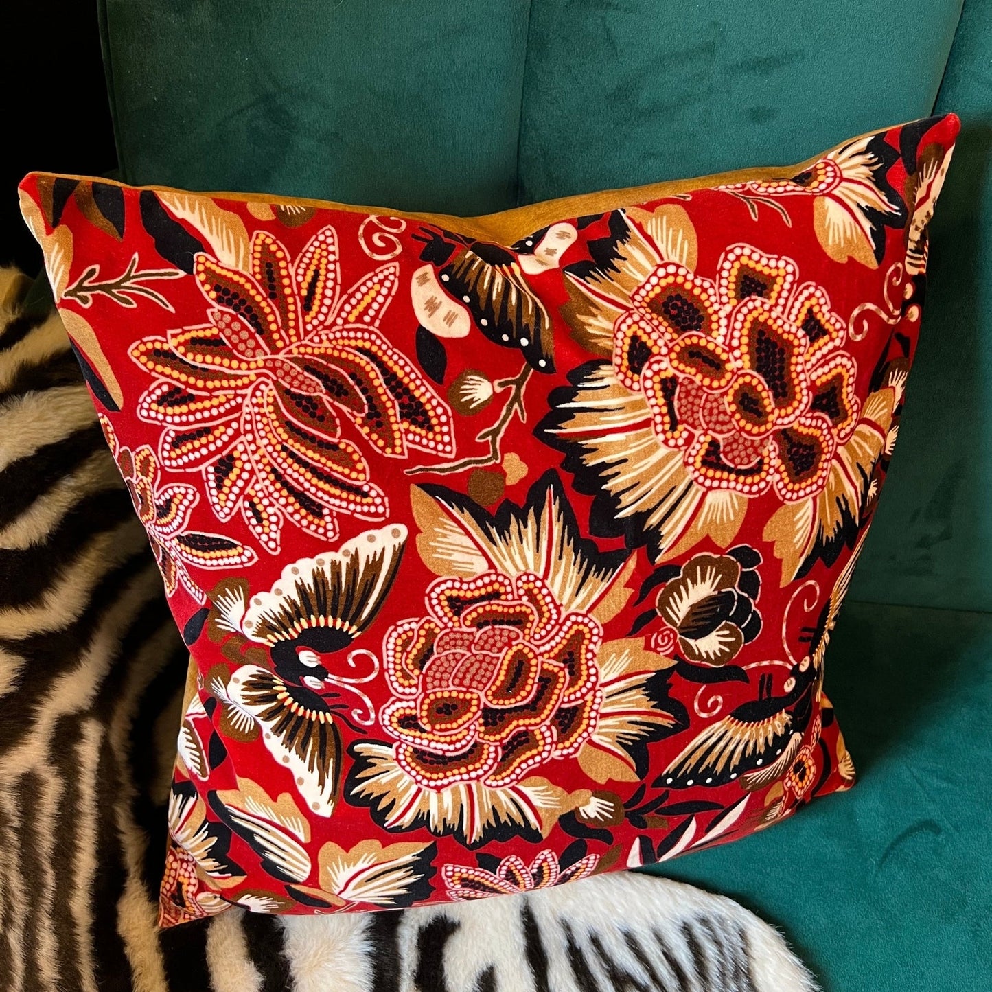 Sanderson Amara oriental butterflies luxury velvet cushion