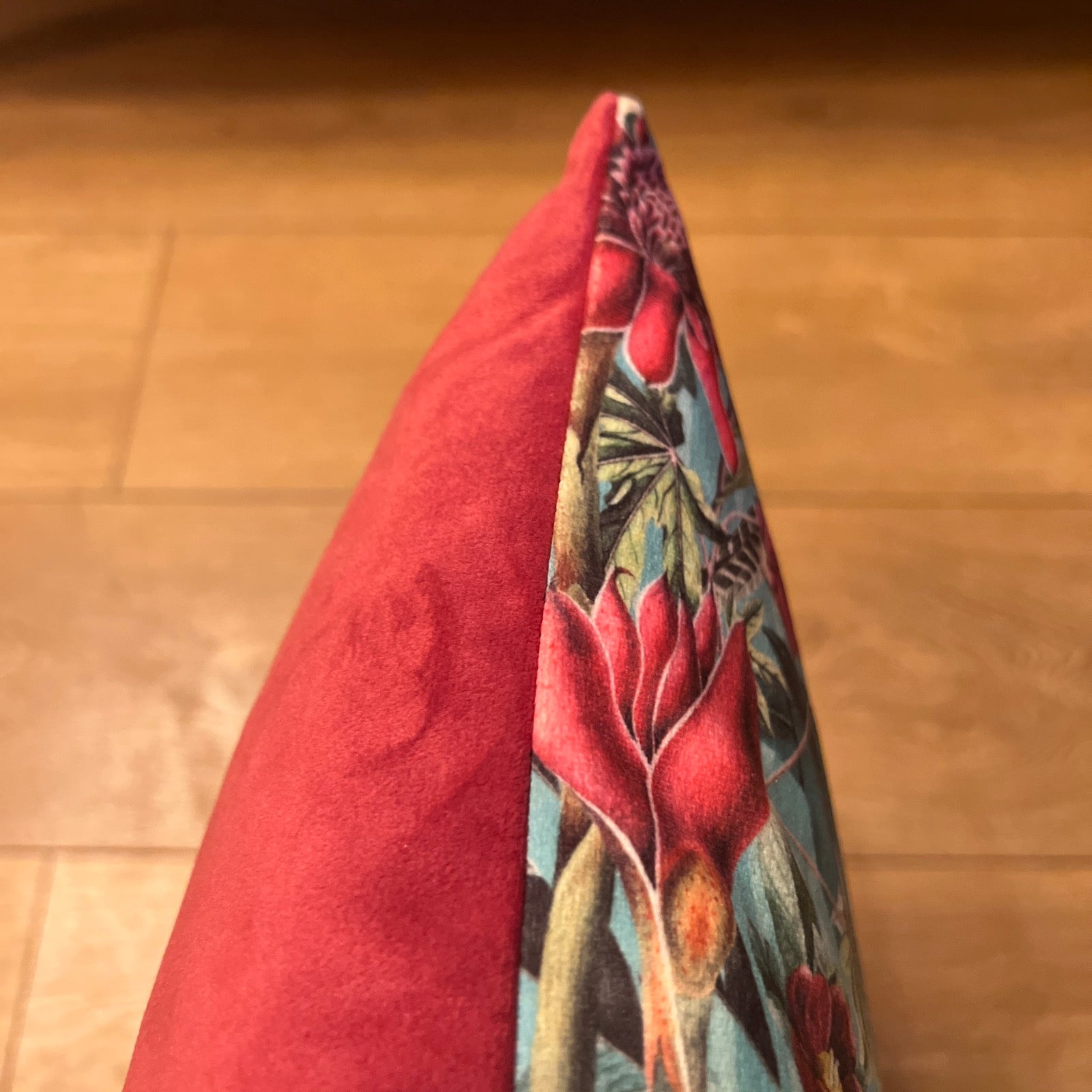 Geometric Birds | Teal & Pink Velvet | Cushion