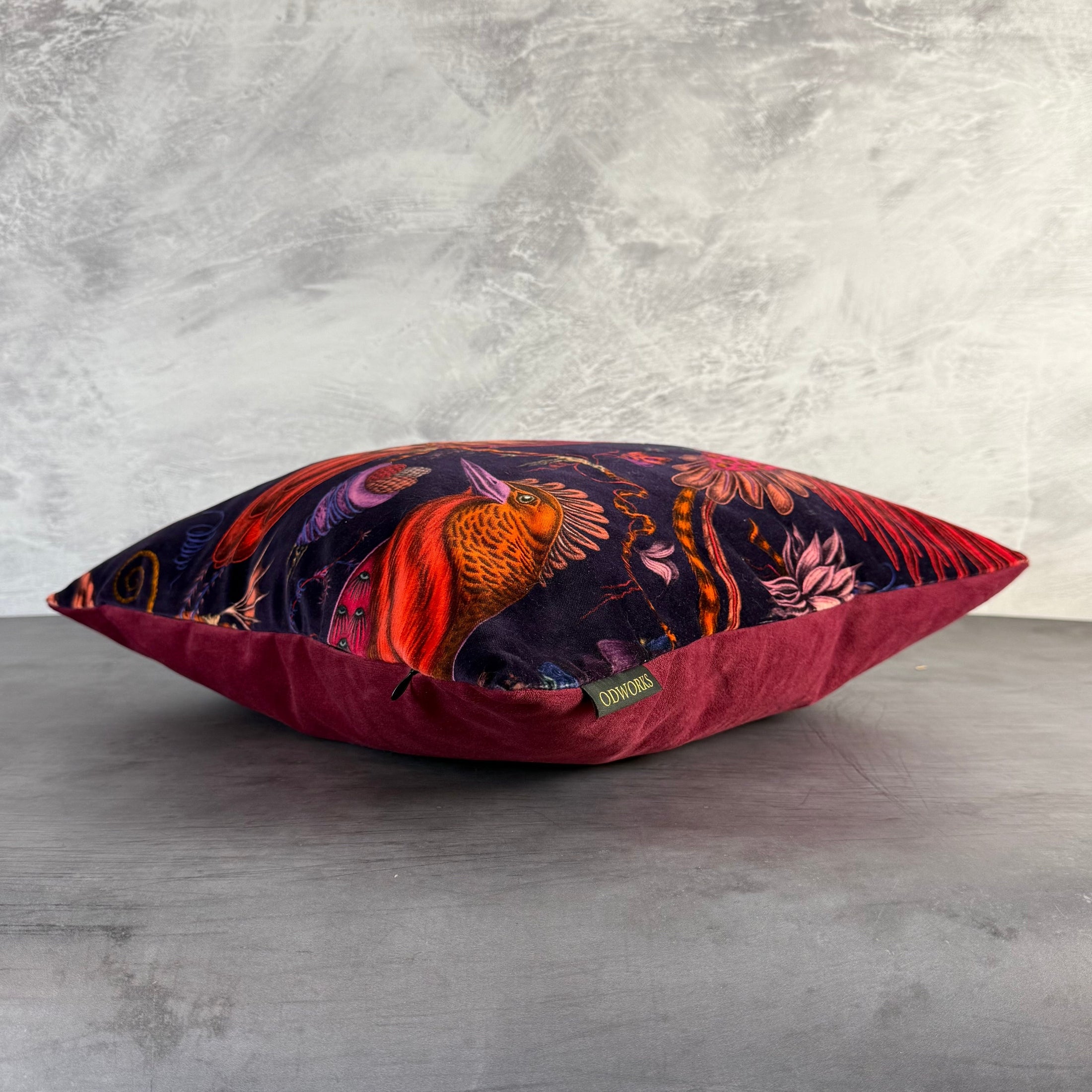 Quetzal | Violet & Pink Velvet | Emma J Shipley | Cushion