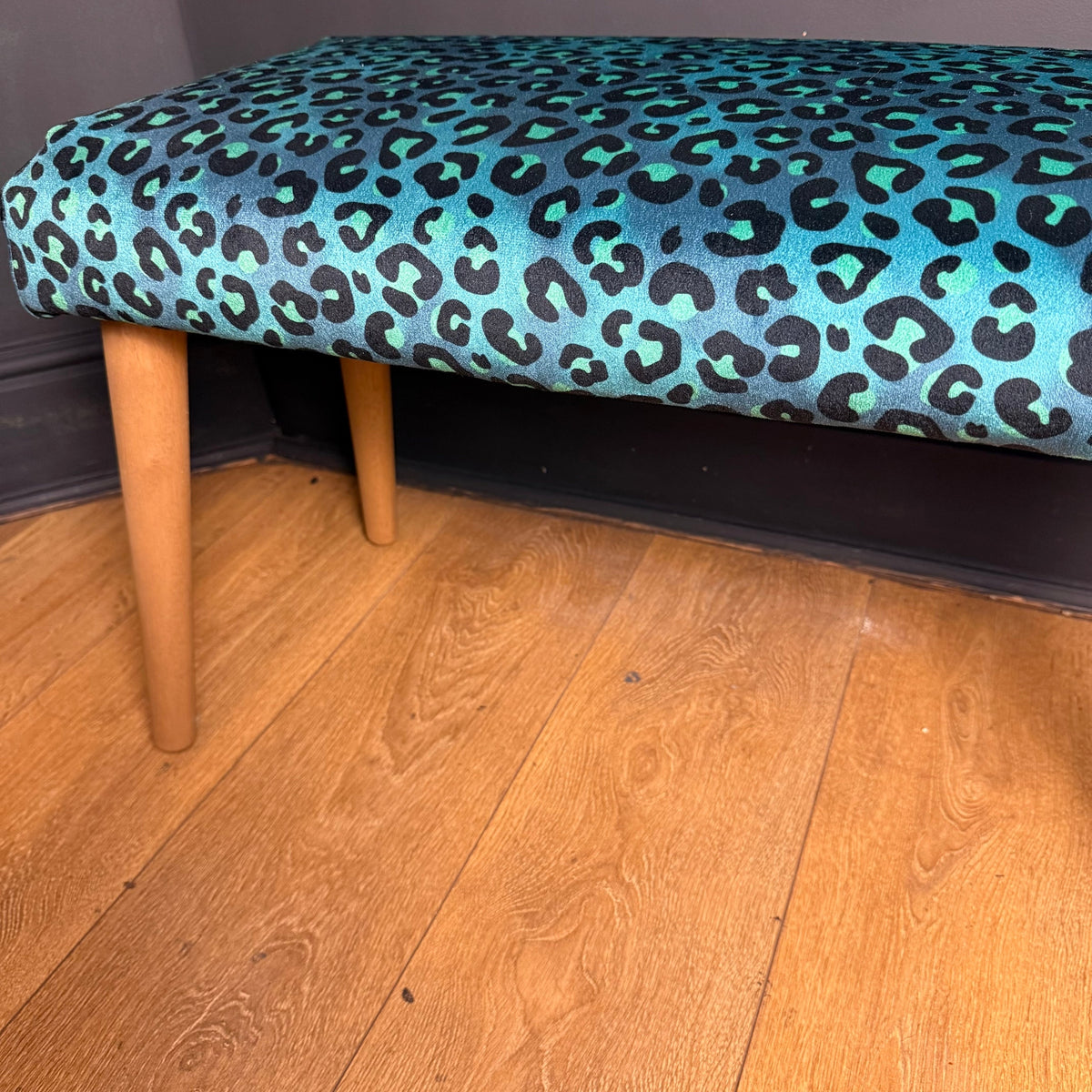 Leopard Skin | Turquoise & Grey Velvet | Becca Who | Bench