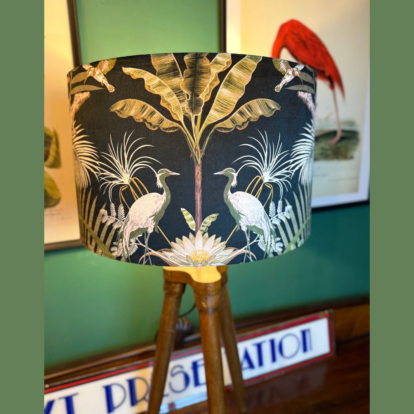 Crocodilia black velvet lampshade Becca Who