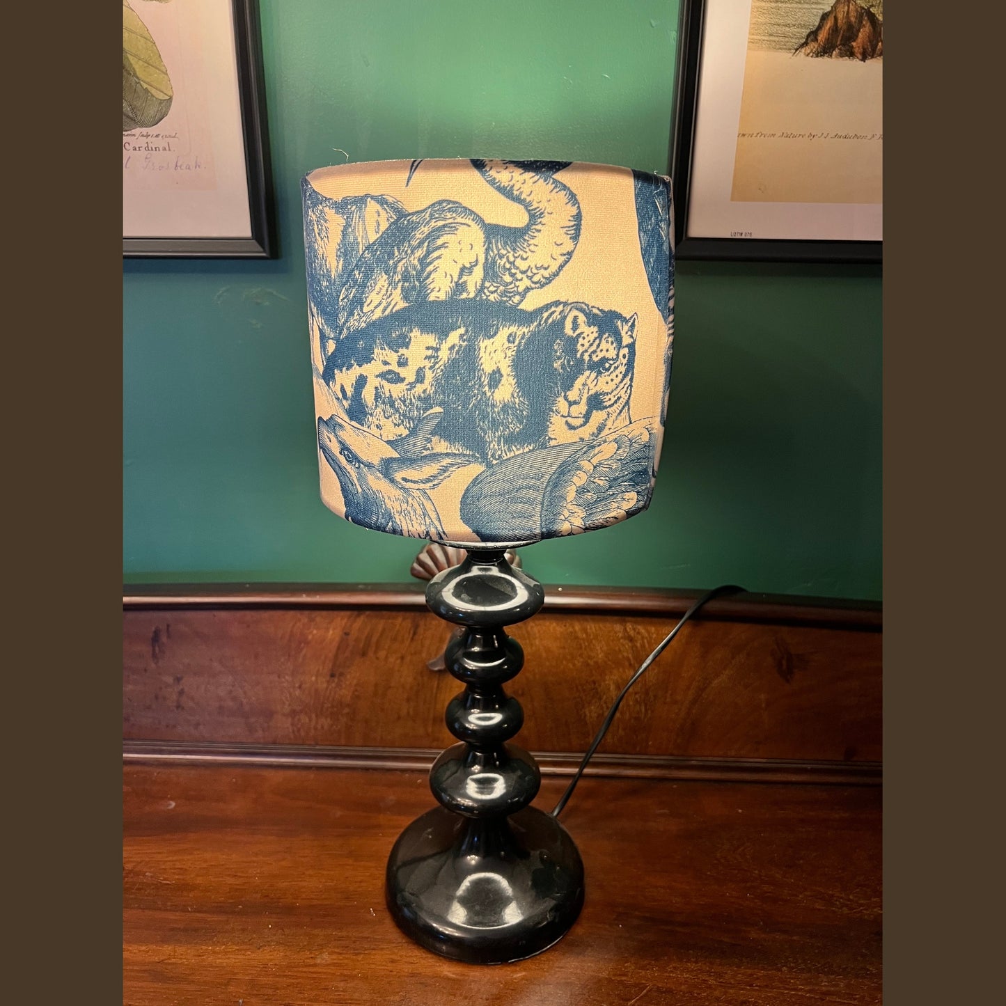 Mythical beasts velvet lampshade