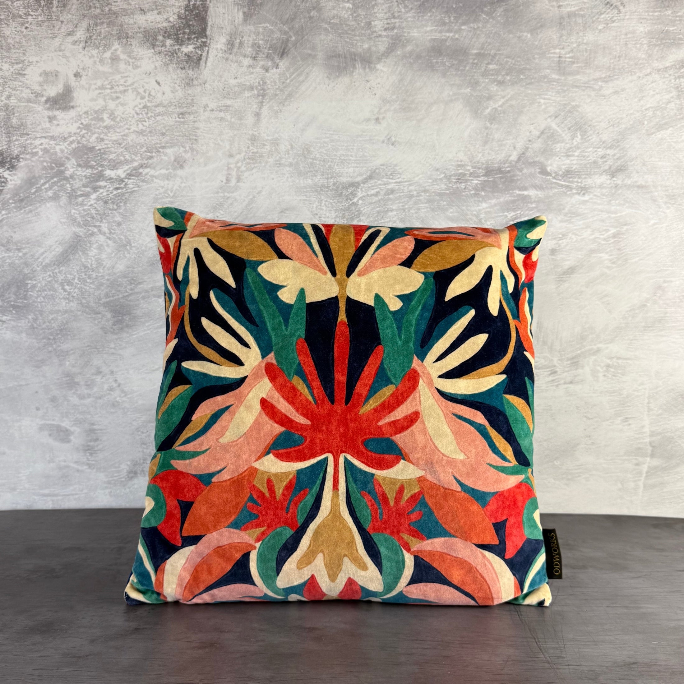 Melora | Navy & Red Velvet | Harlequin | Cushion