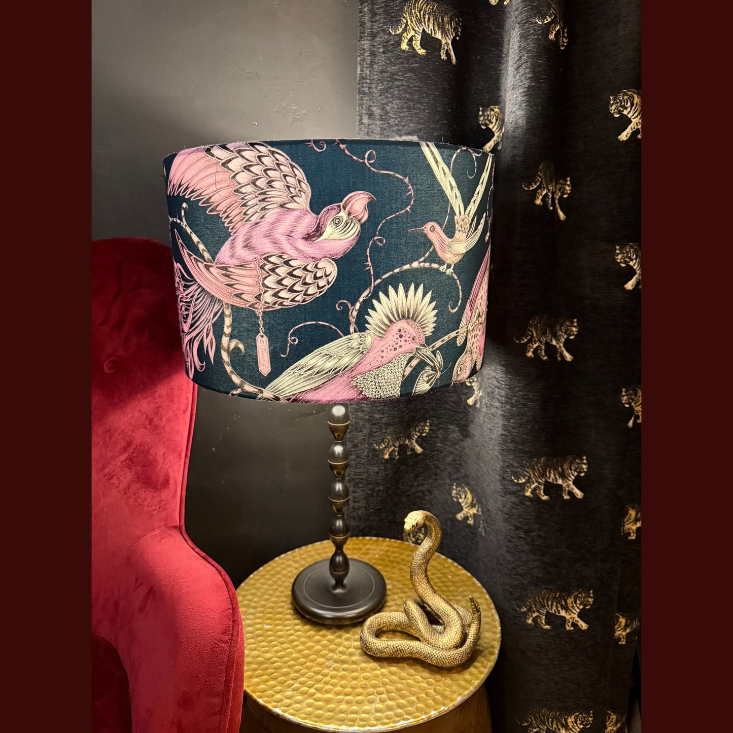 The Audubon 
lampshade Emma J Shipley birds parrot