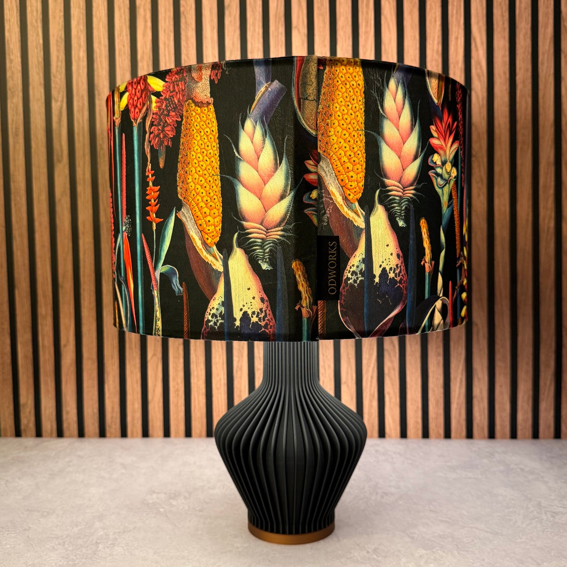 Botanical Lily | Back &Pink Velvet | Lampshade