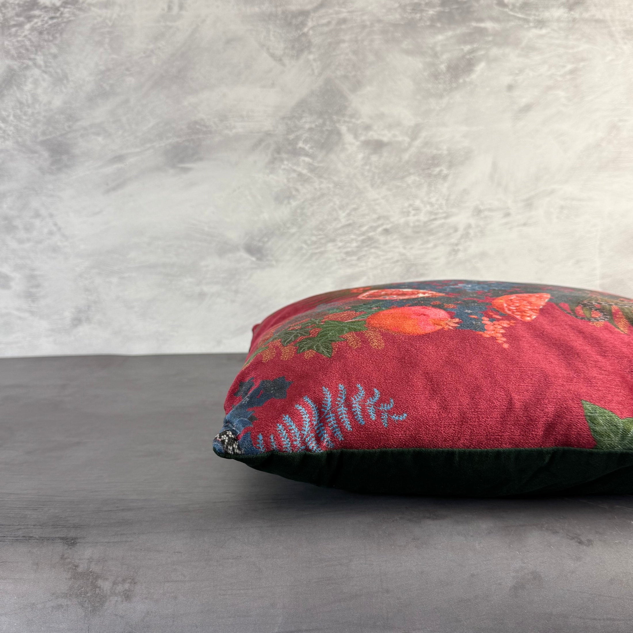 Forbidden Fruit | Crimson & Blue Velvet | Becca Who | Cushion