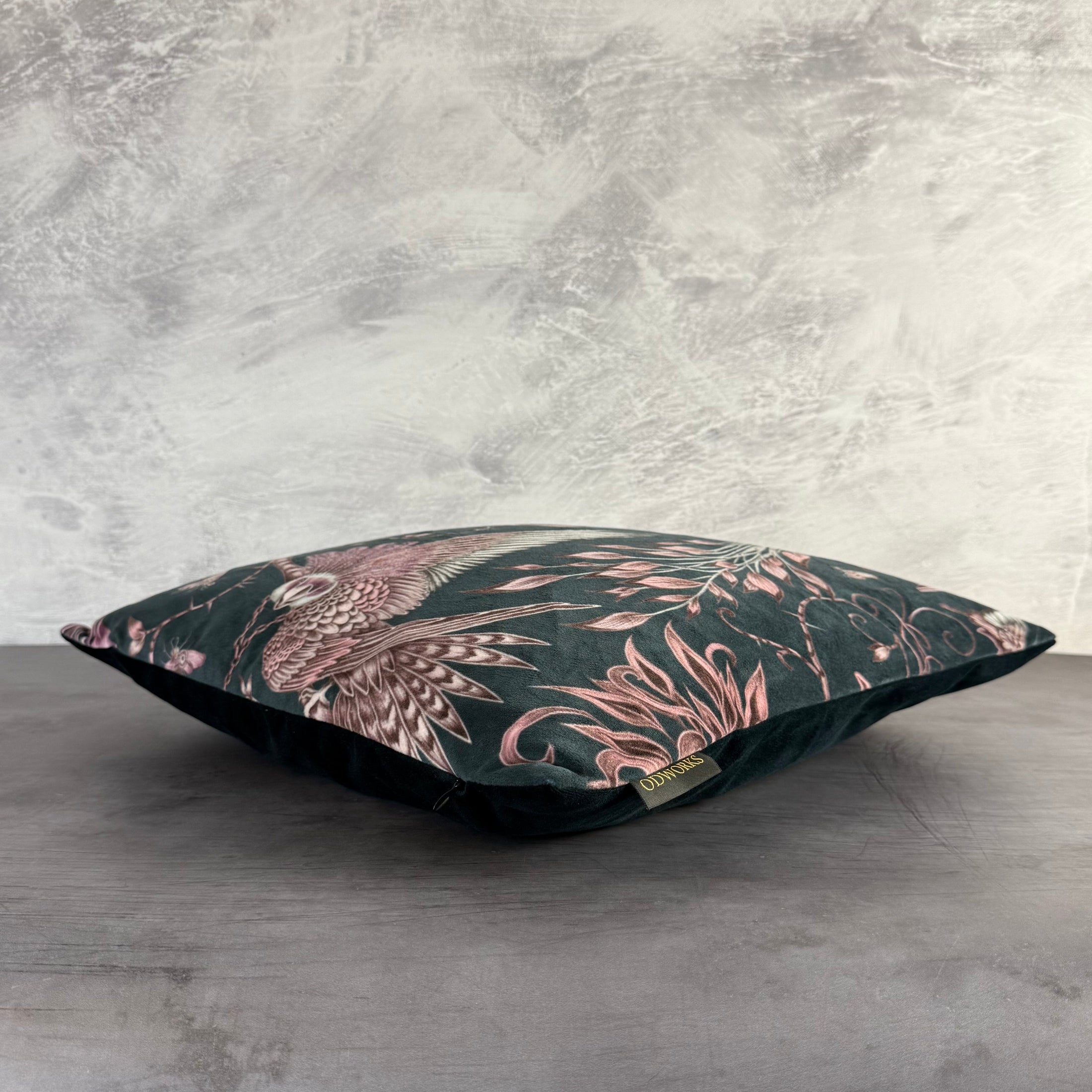 Audubon Birds | Teal & Pink Velvet | Emma J Shipley | Cushion
