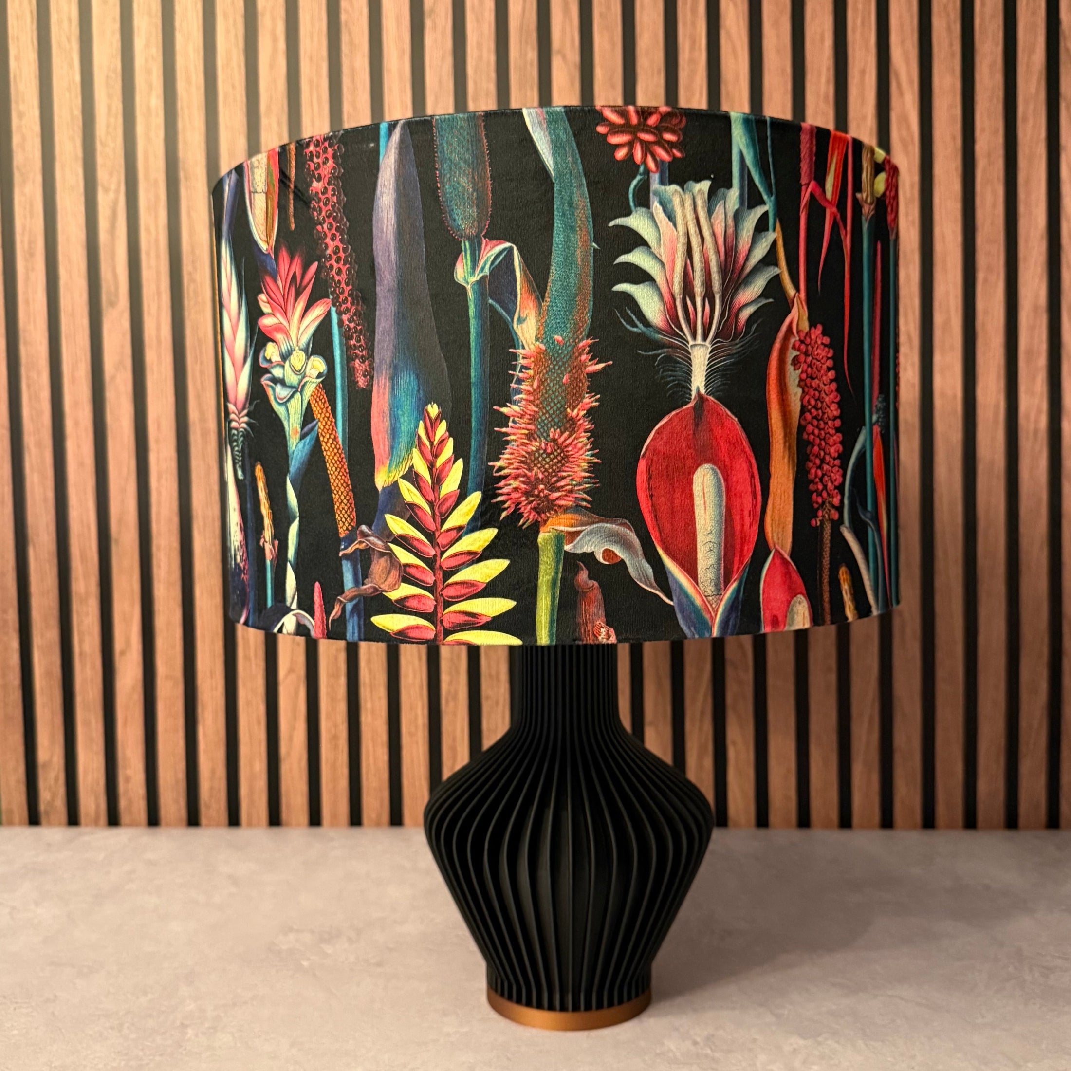 Botanical Lily | Back &Pink Velvet | Lampshade