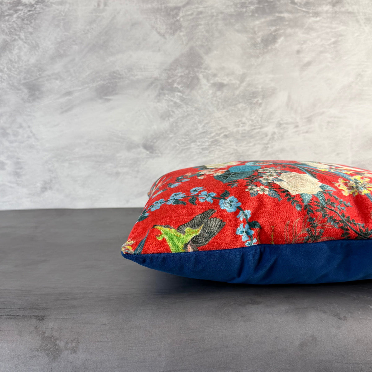Garden Treasures | Red & Blue Velvet | Becca Who | Cushion