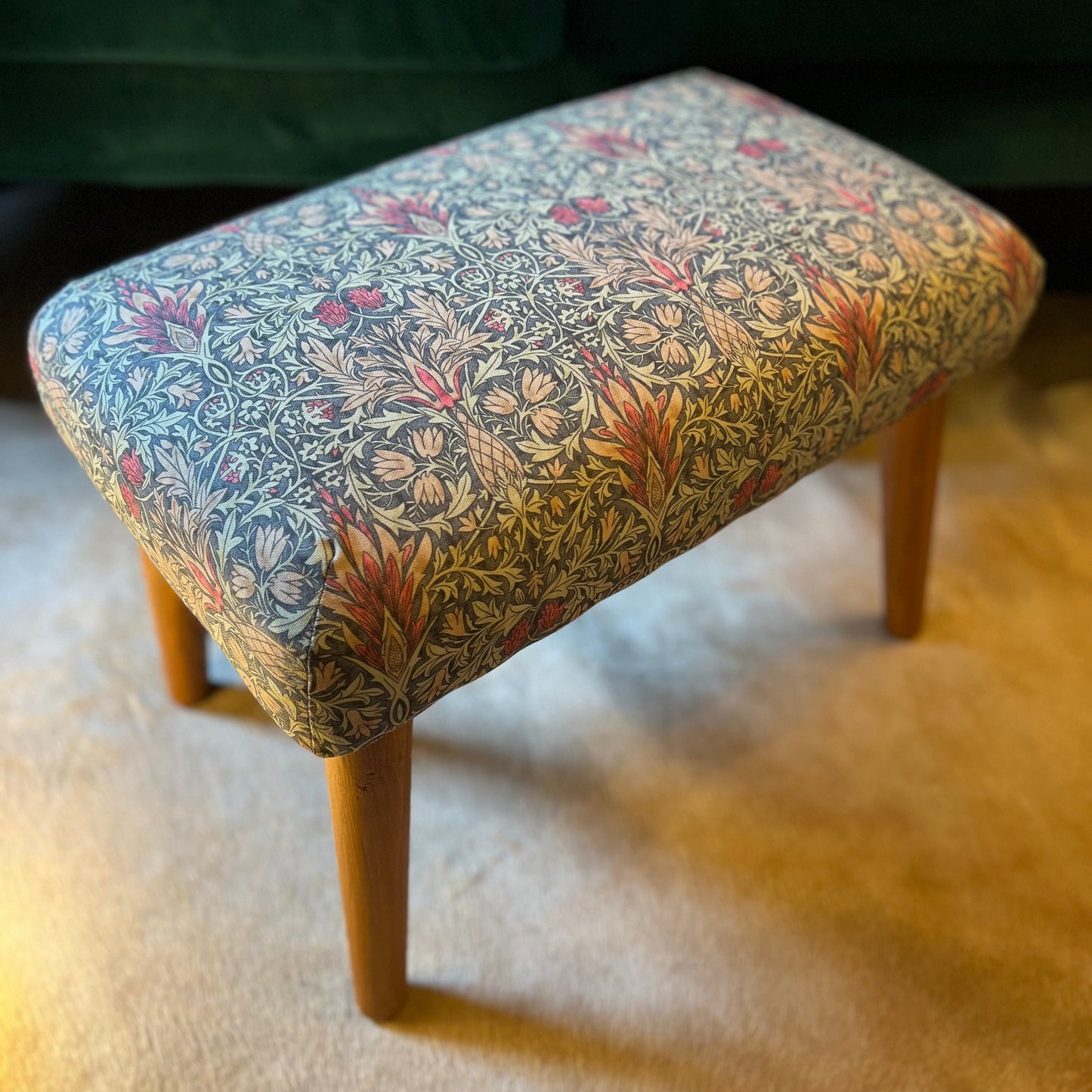 William Morris Snakeshead luxury feather cushion in mocha