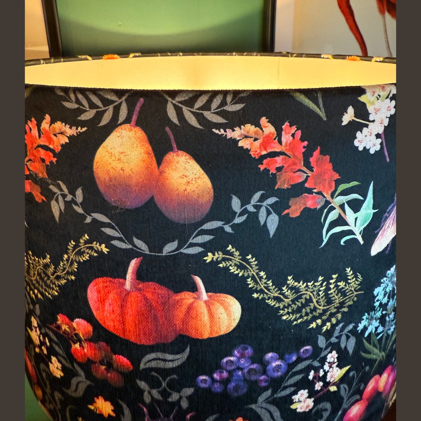 Bee Dance Black pumpkin velvet lampshade Becca Who