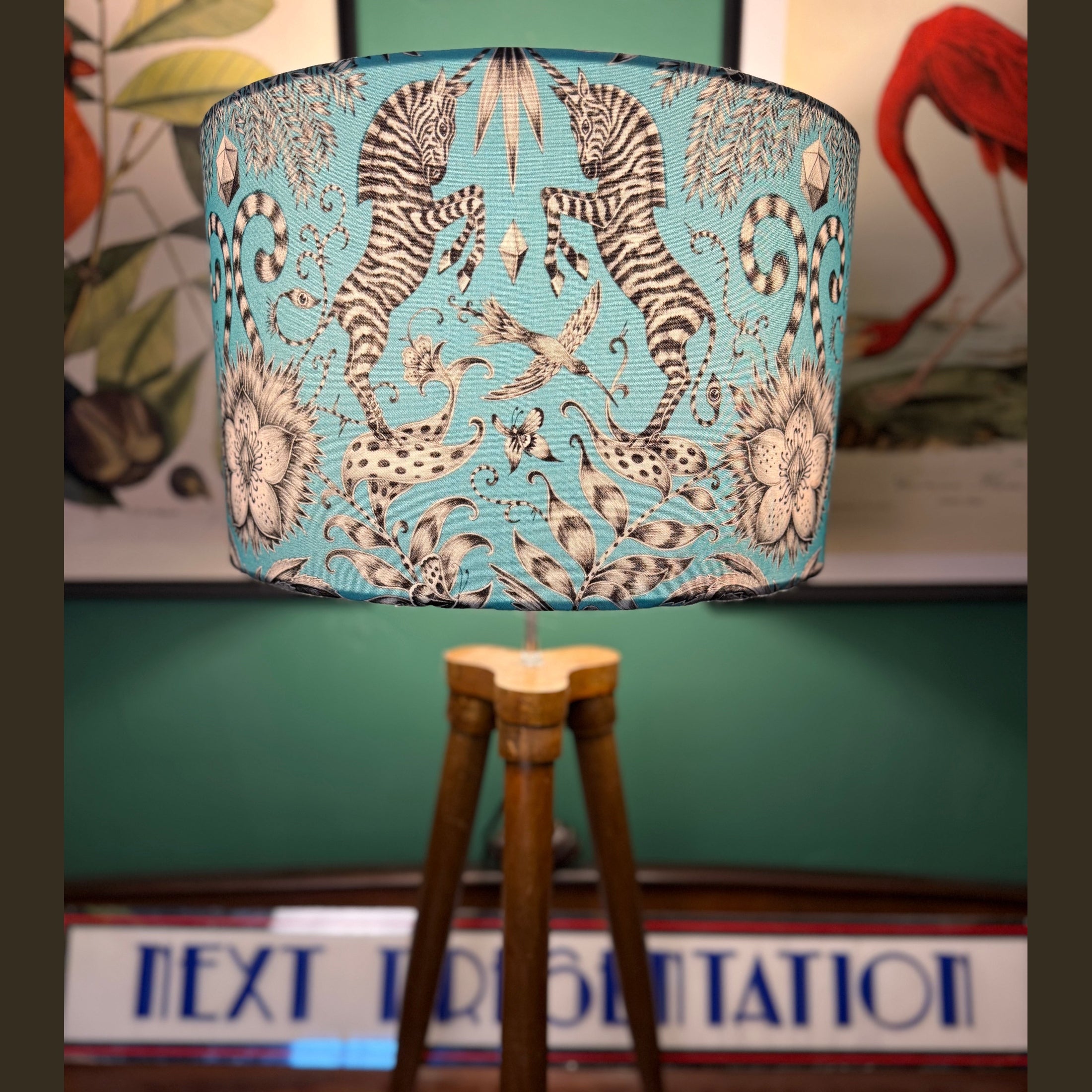 The Kruger
lampshade Emma J Shipley giraffe turquoise