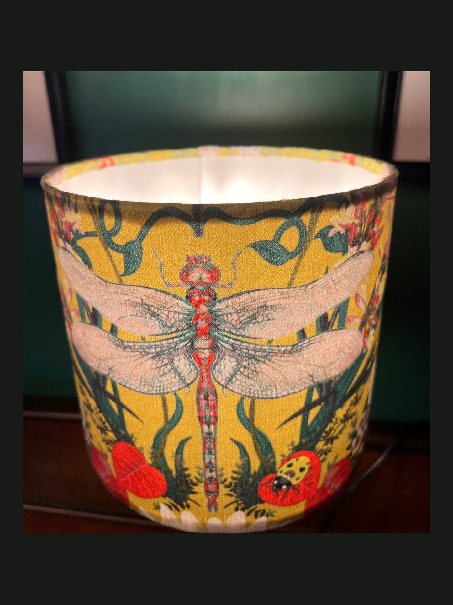 Garden treasures yellow velvet lampshade Becca Who