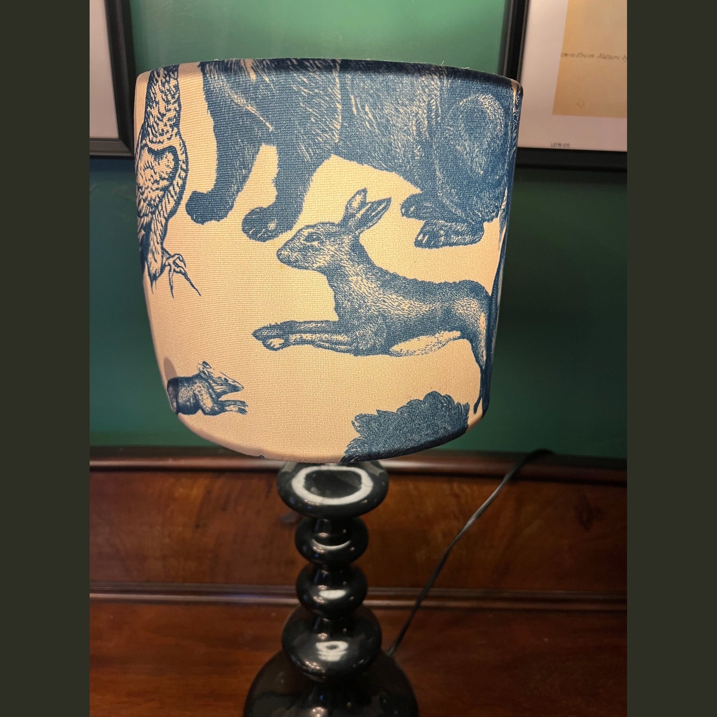 Mythical beasts velvet lampshade