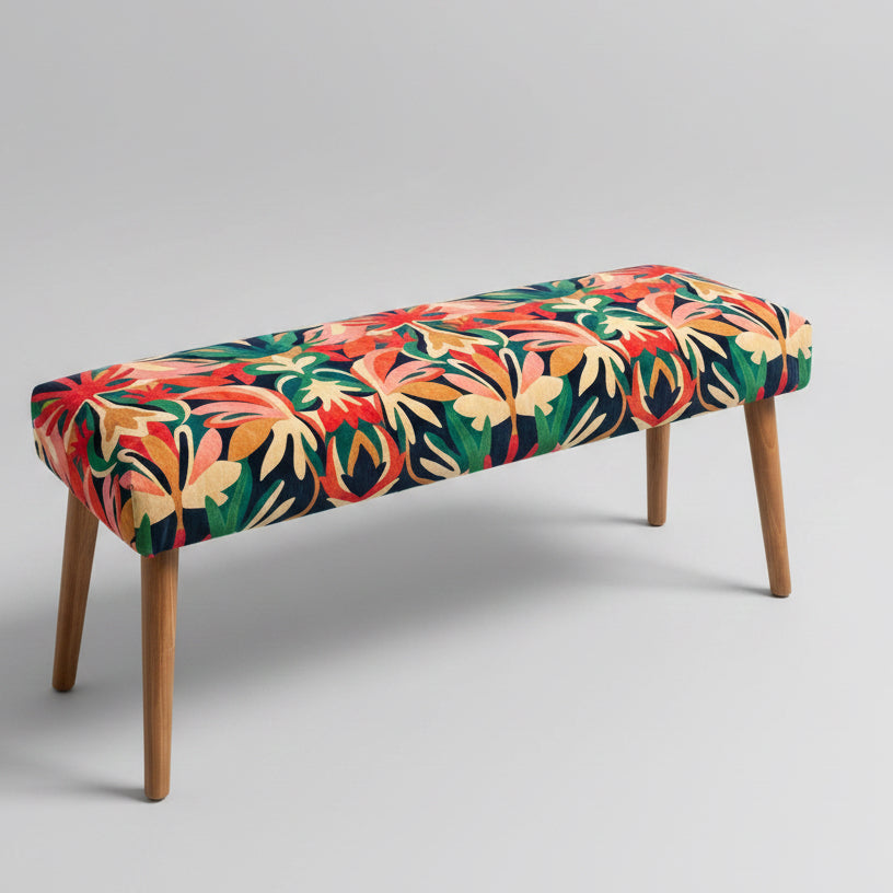 Harlequin Melora | Blue & Red Velvet | Bench