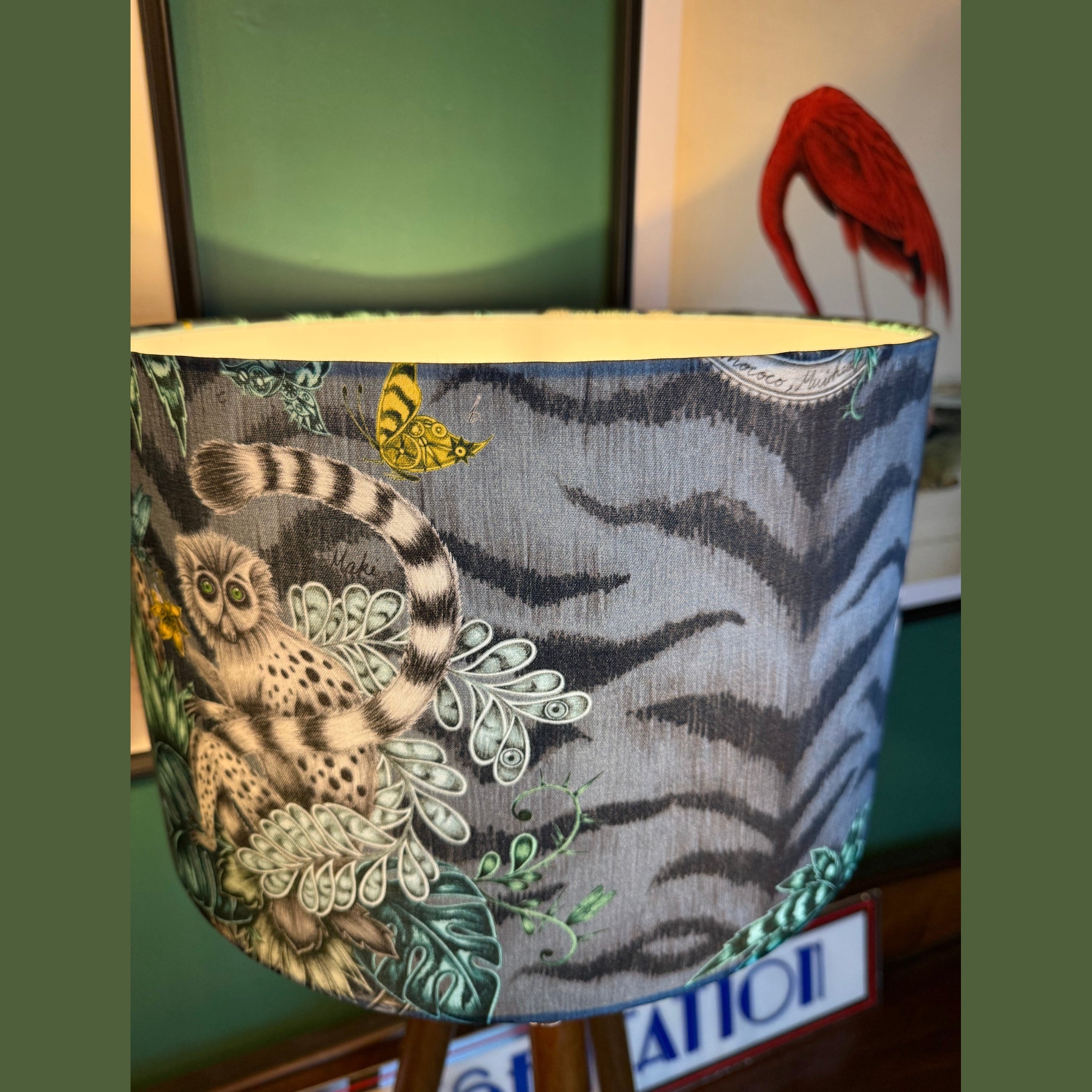 Lemur | Blue & Grey | Emma J Shipley | Lampshade