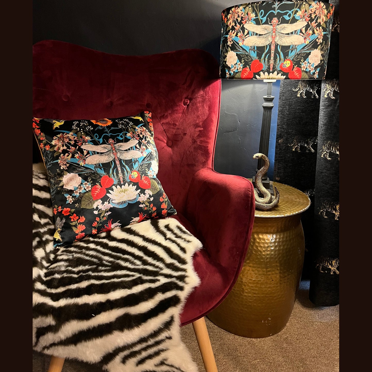 Garden treasures luxury velvet lampshade Becca Who