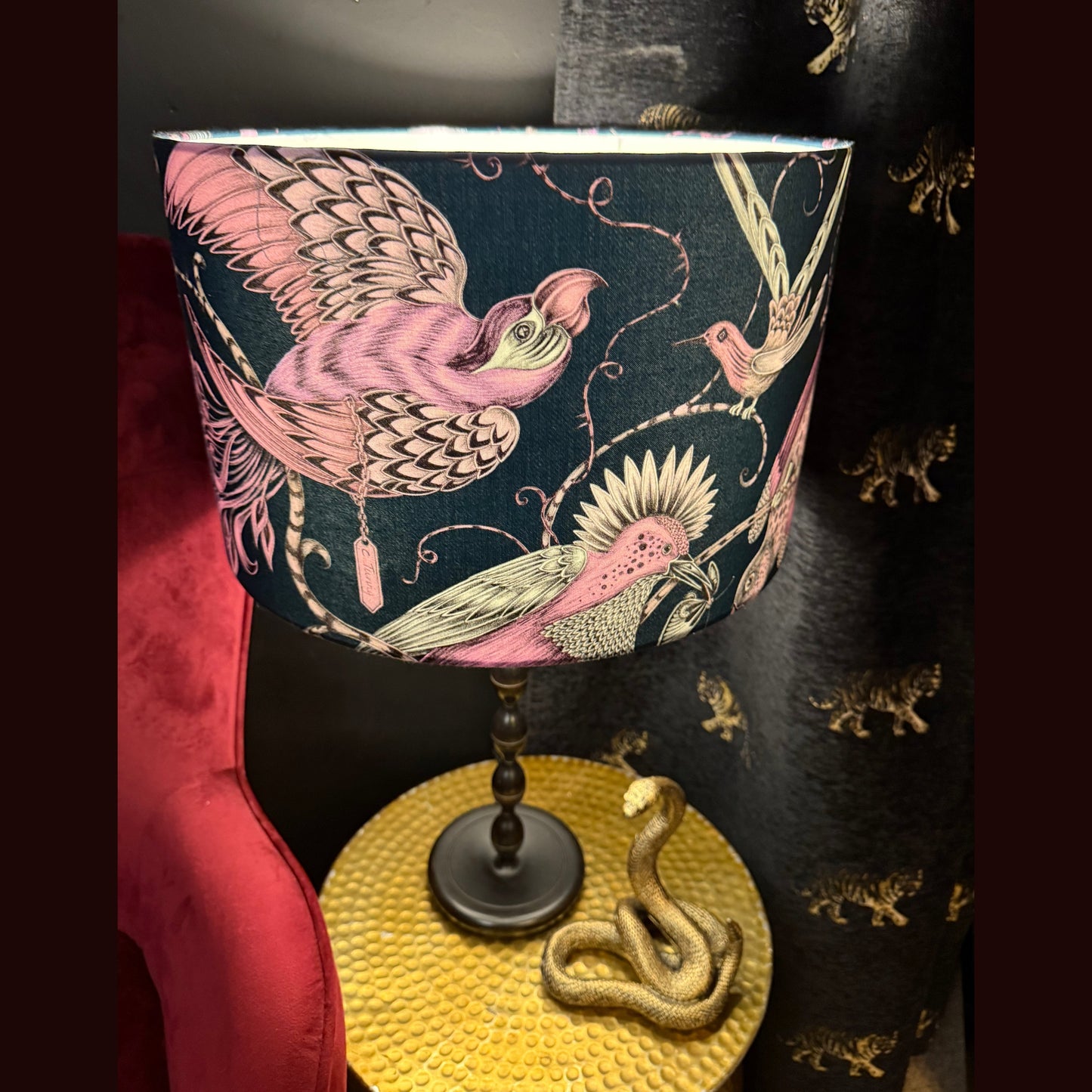 The Audubon 
lampshade Emma J Shipley birds parrot