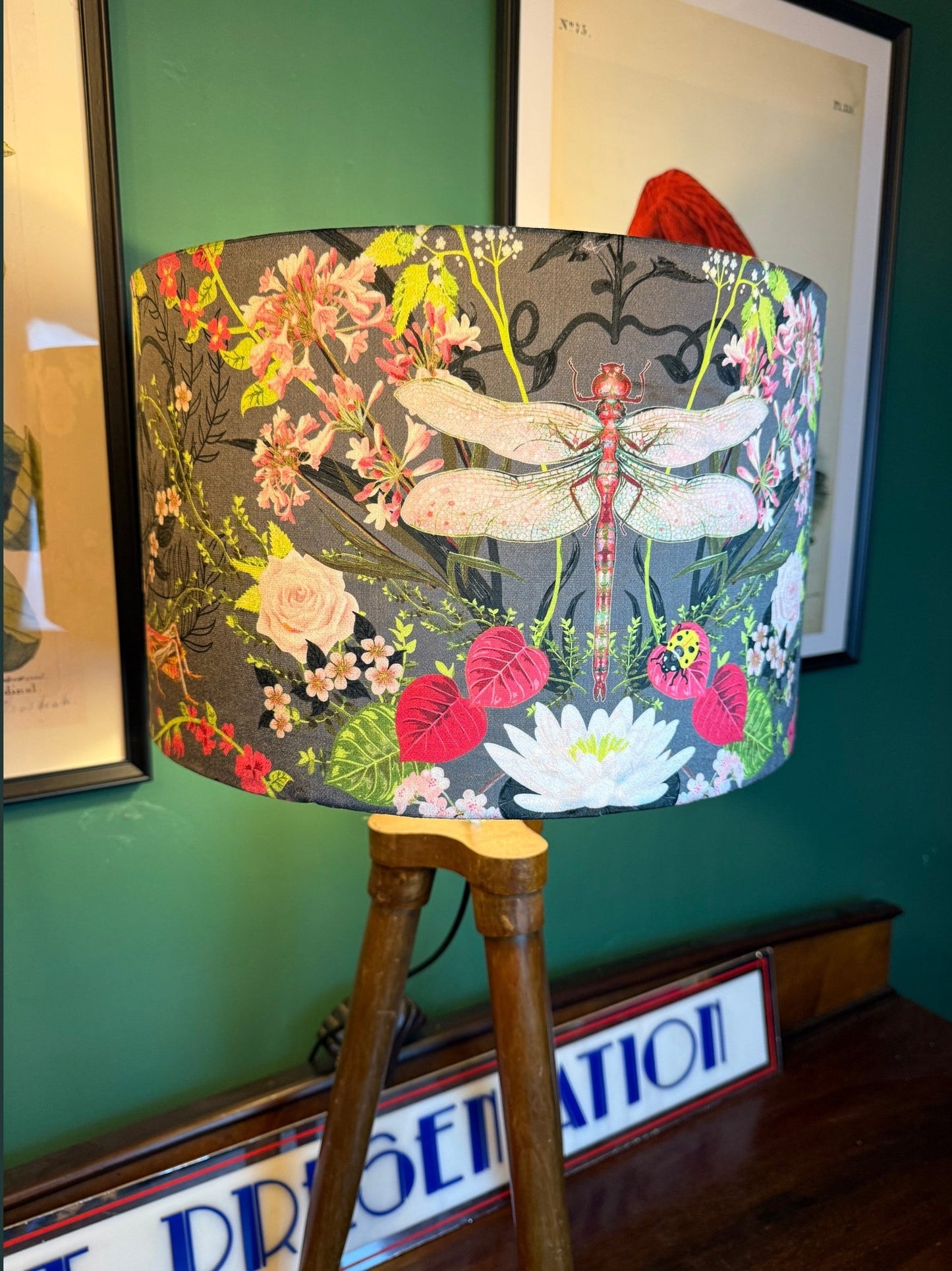Garden treasures dragonfly grey lampshade Becca Who