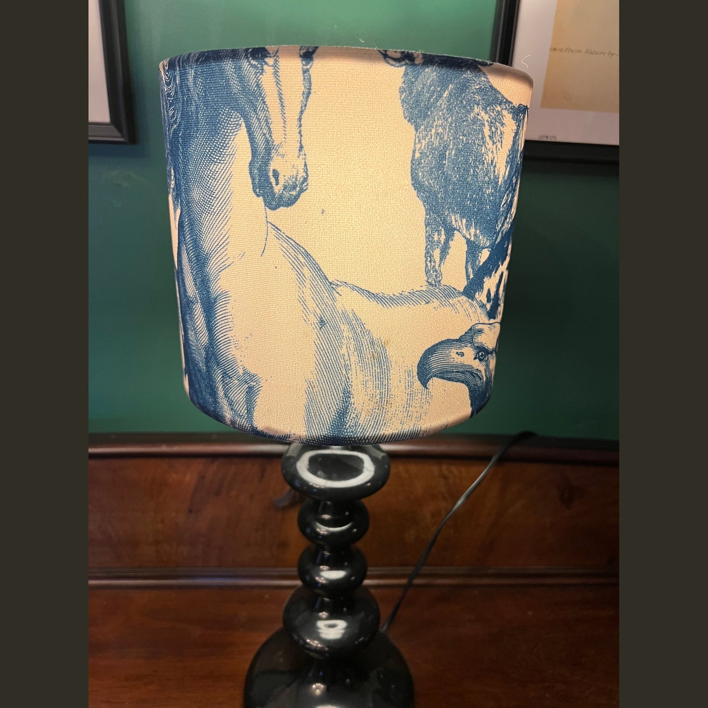Mythical beasts velvet lampshade