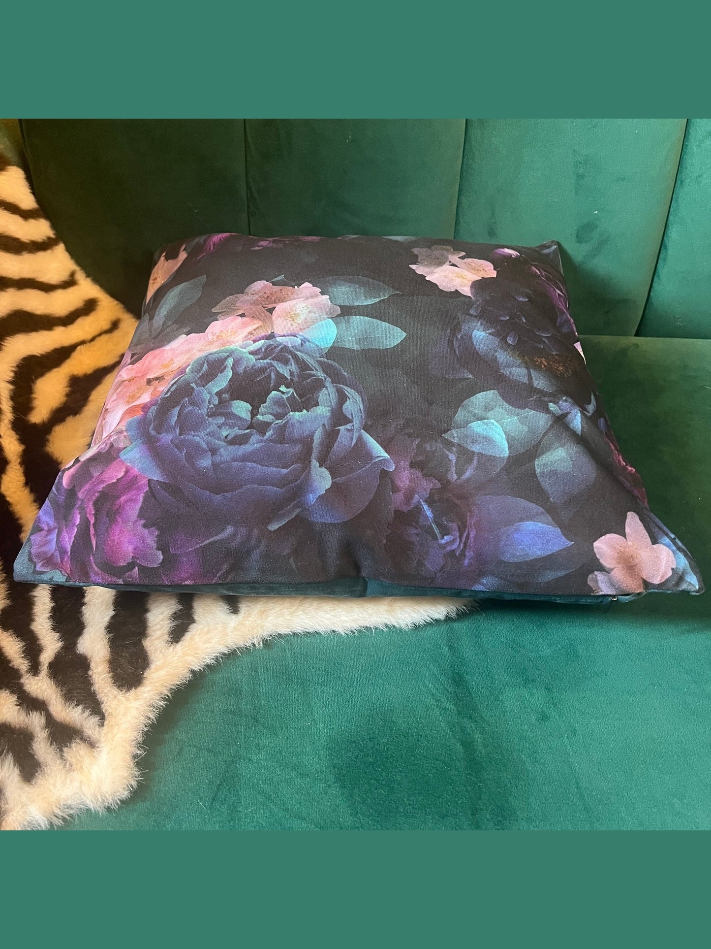 Gothic roses luxury velvet cushion