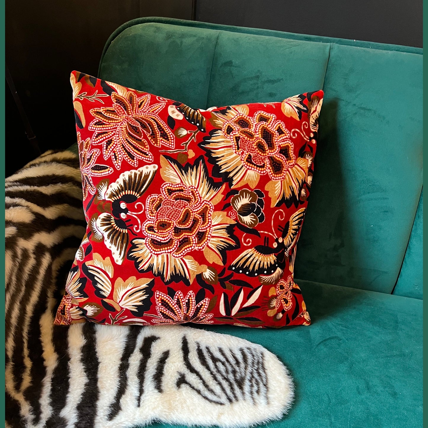 Sanderson Amara oriental butterflies luxury velvet cushion