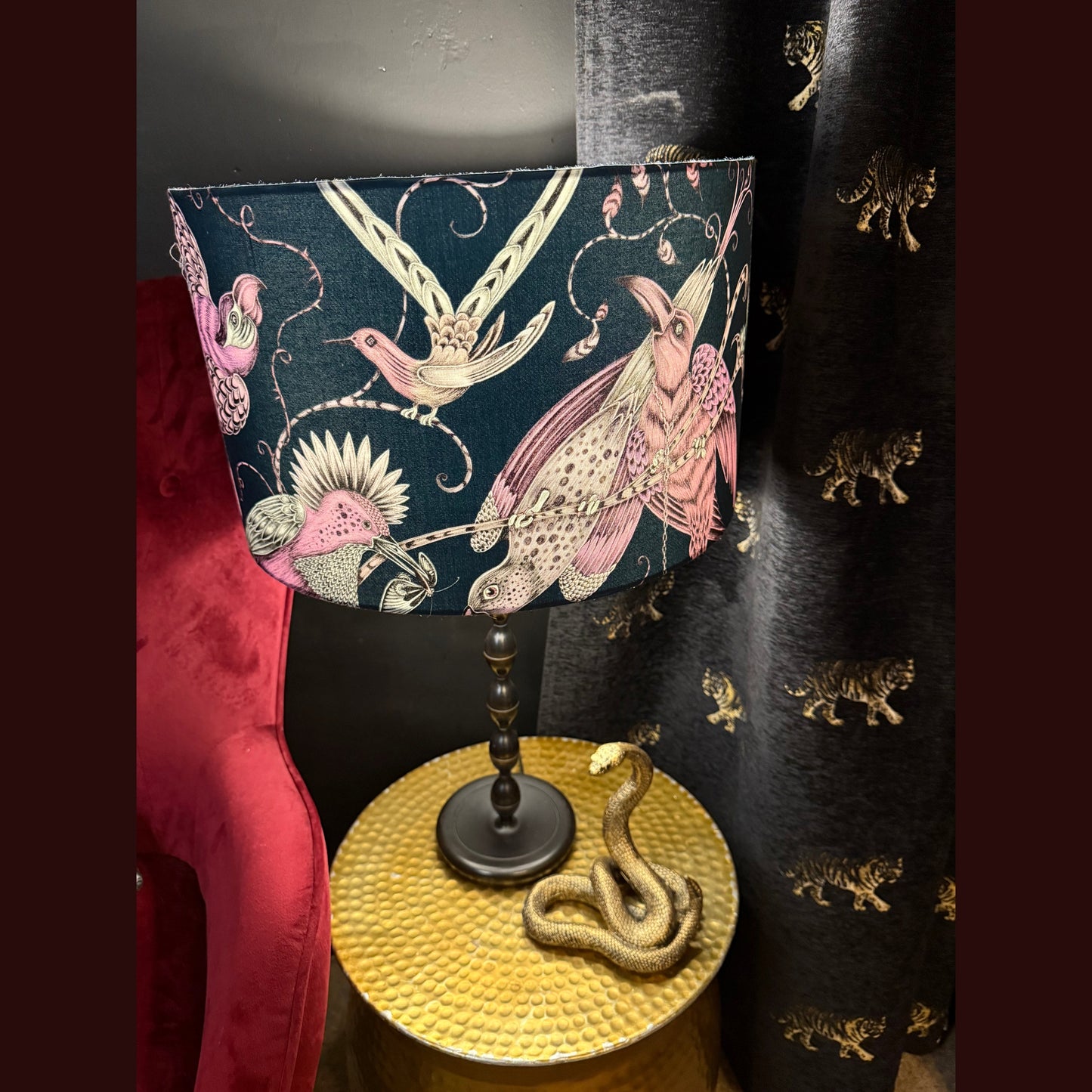 The Audubon 
lampshade Emma J Shipley birds parrot