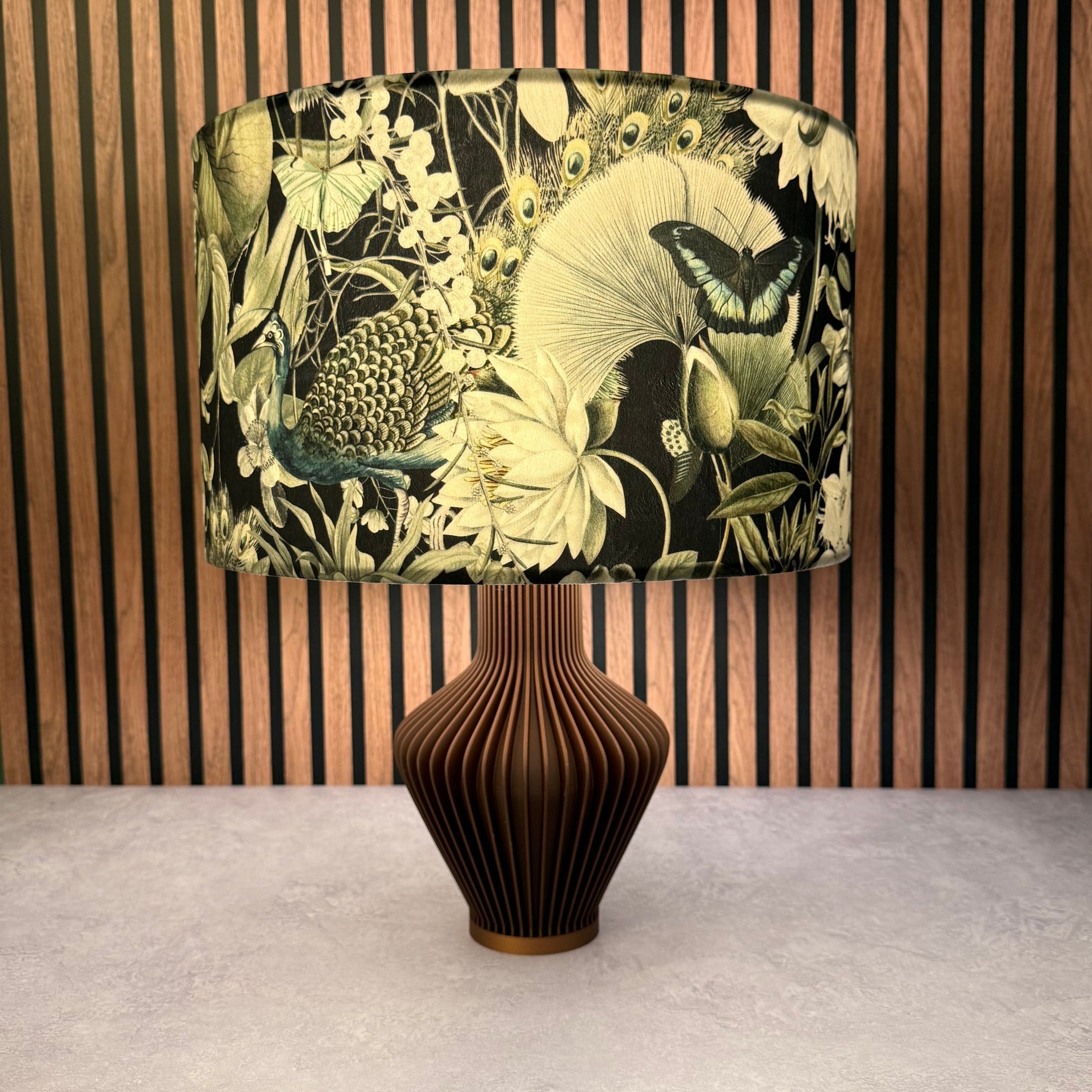 Lampshade - Peacocks and butterflies-collab