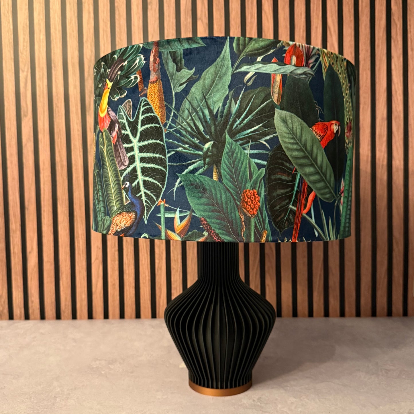 Rainforest black velvet lampshade