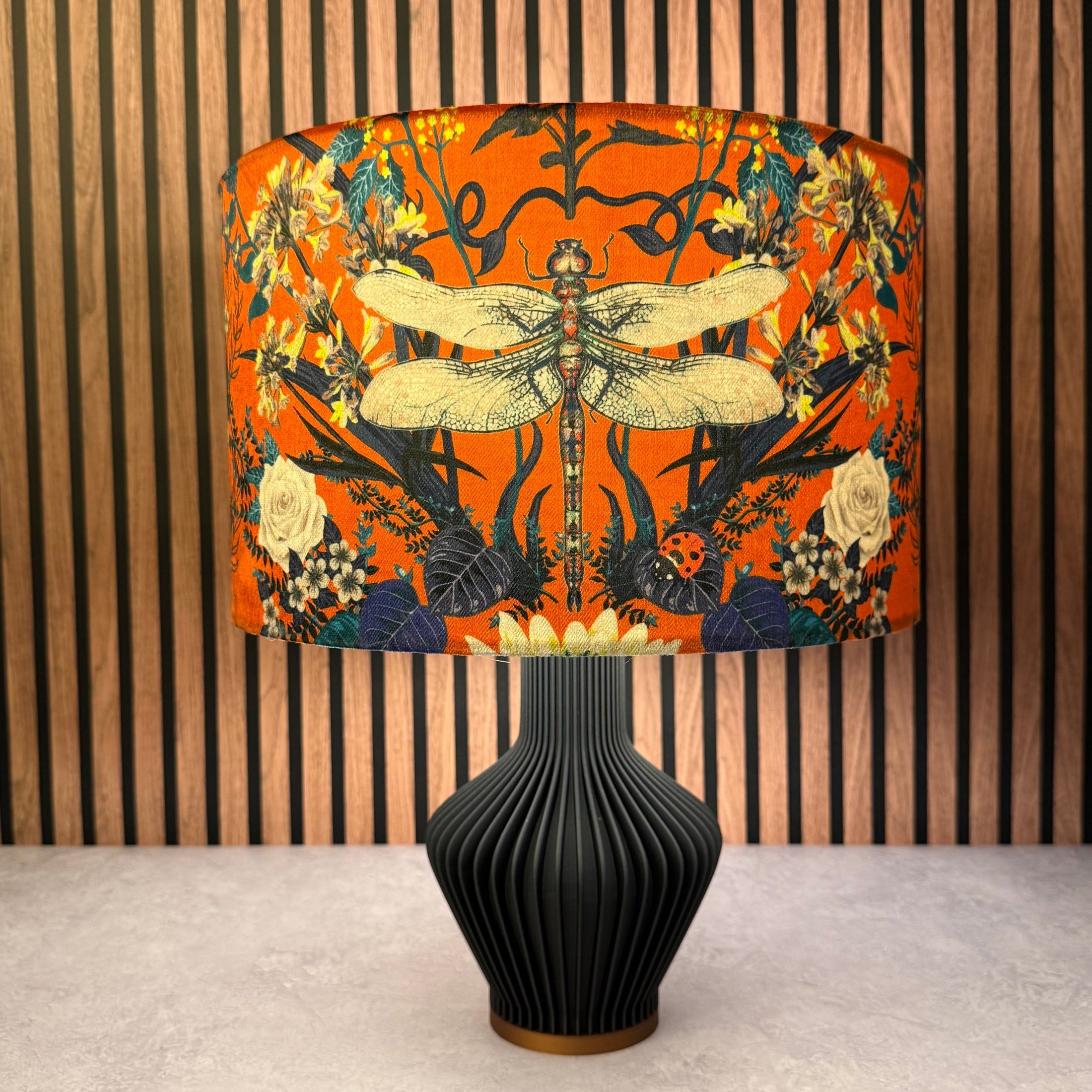 Garden Treasures| Orange & Blue Velvet | Becca Who | Lampshade