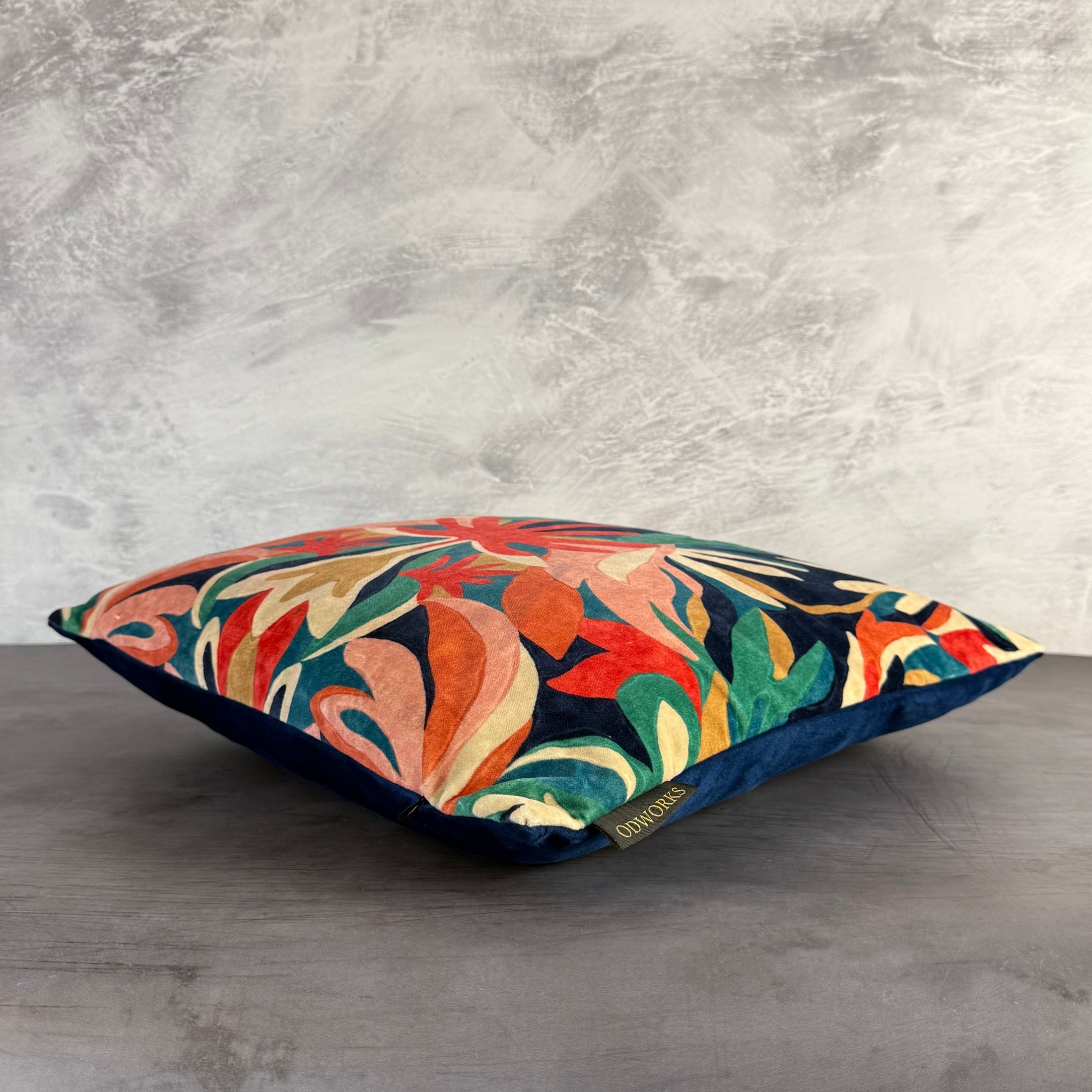 Melora | Navy & Red Velvet | Harlequin | Cushion
