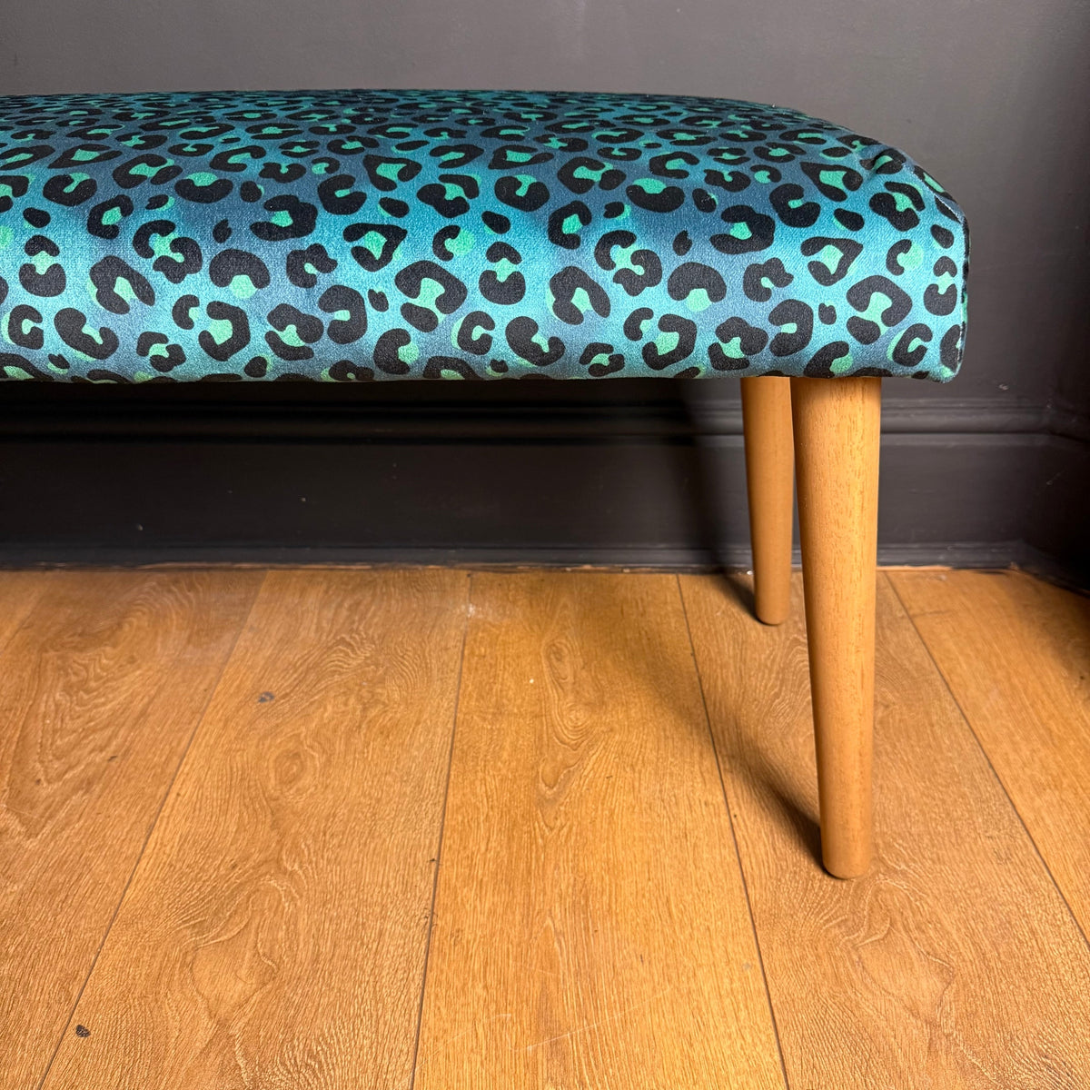 Leopard Skin | Turquoise & Grey Velvet | Becca Who | Bench
