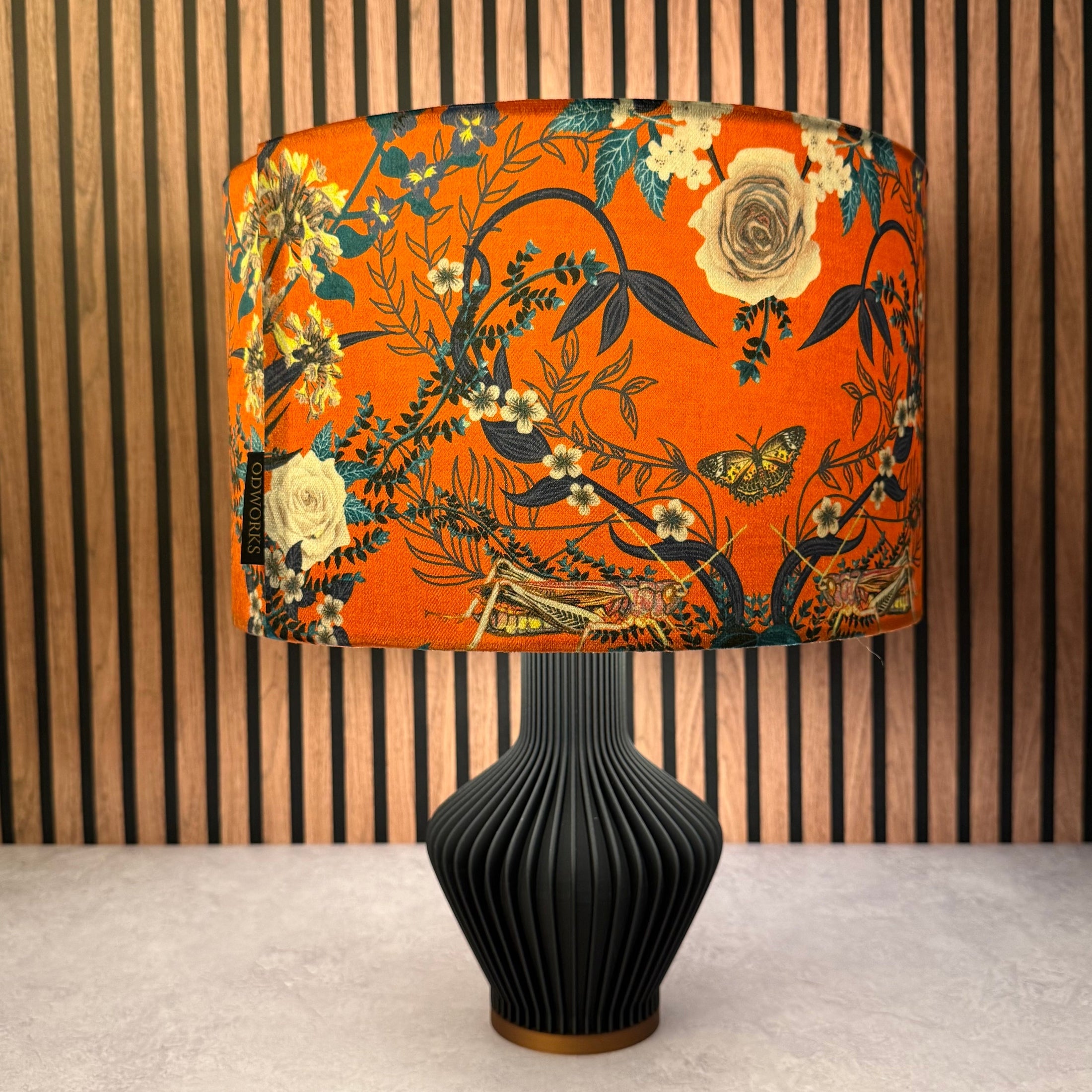 Garden Treasures| Orange & Blue Velvet | Becca Who | Lampshade