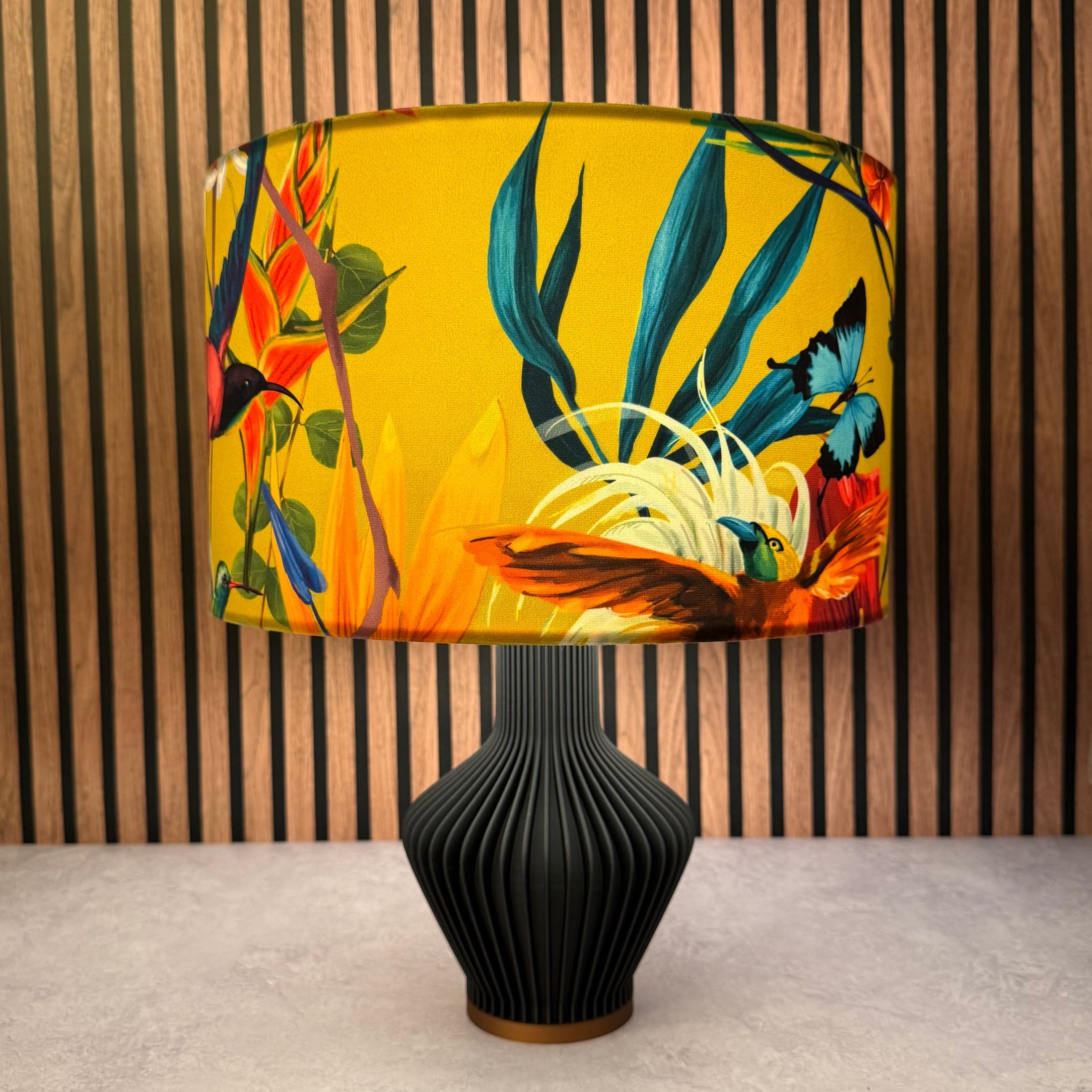 Flamingo | Yellow & Pink Velvet | Lampshade