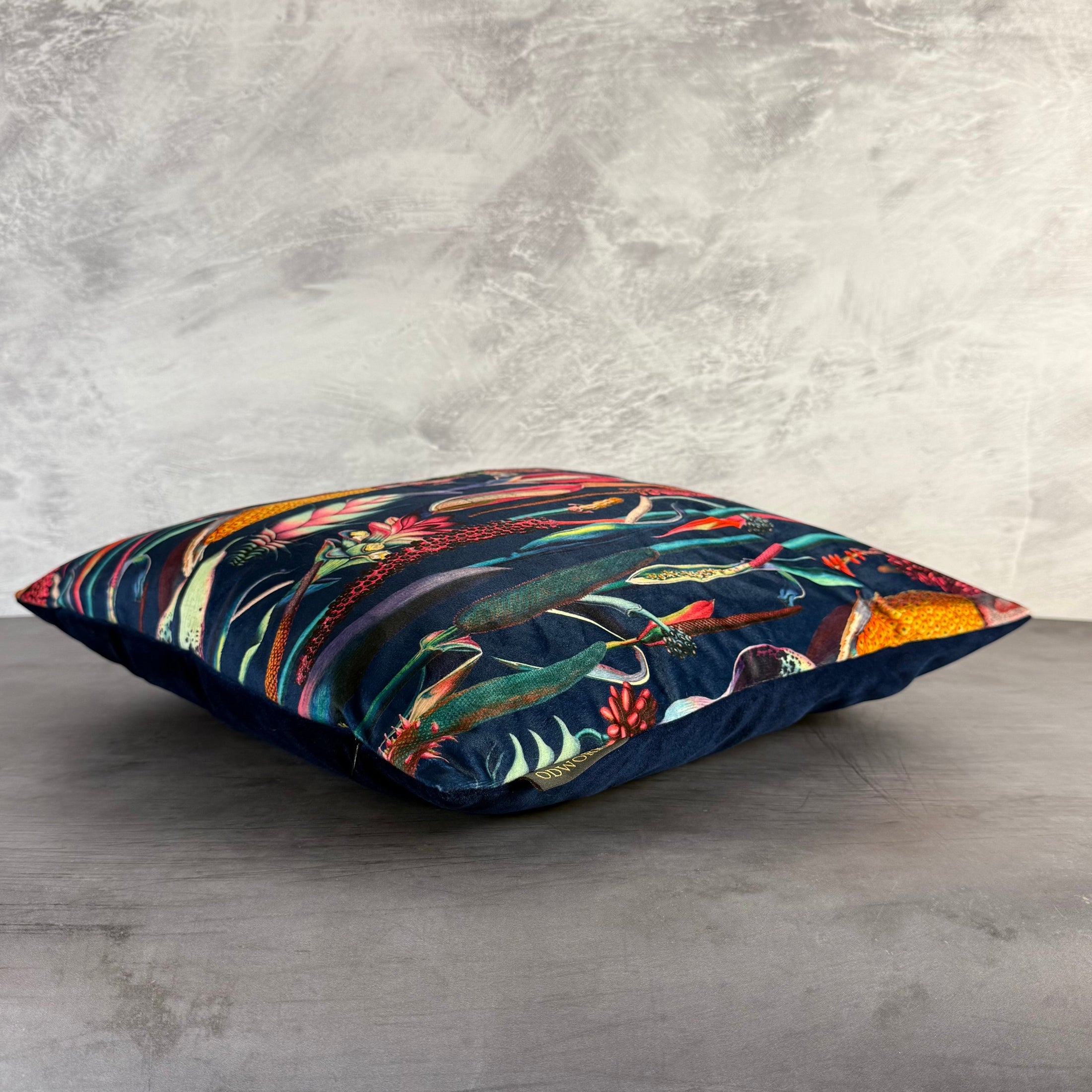 Botanical Lily | Black & Pink Velvet | Cushion