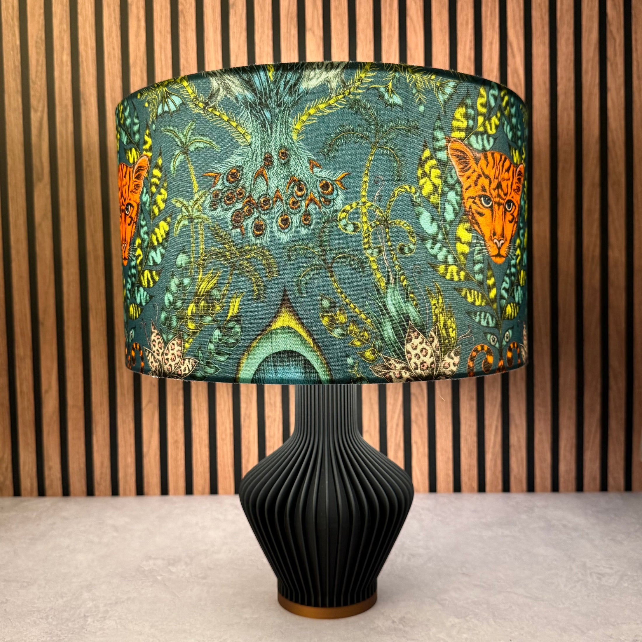 Amazon Tiger | Teal & Orange | Emma J Shipley | Lampshade