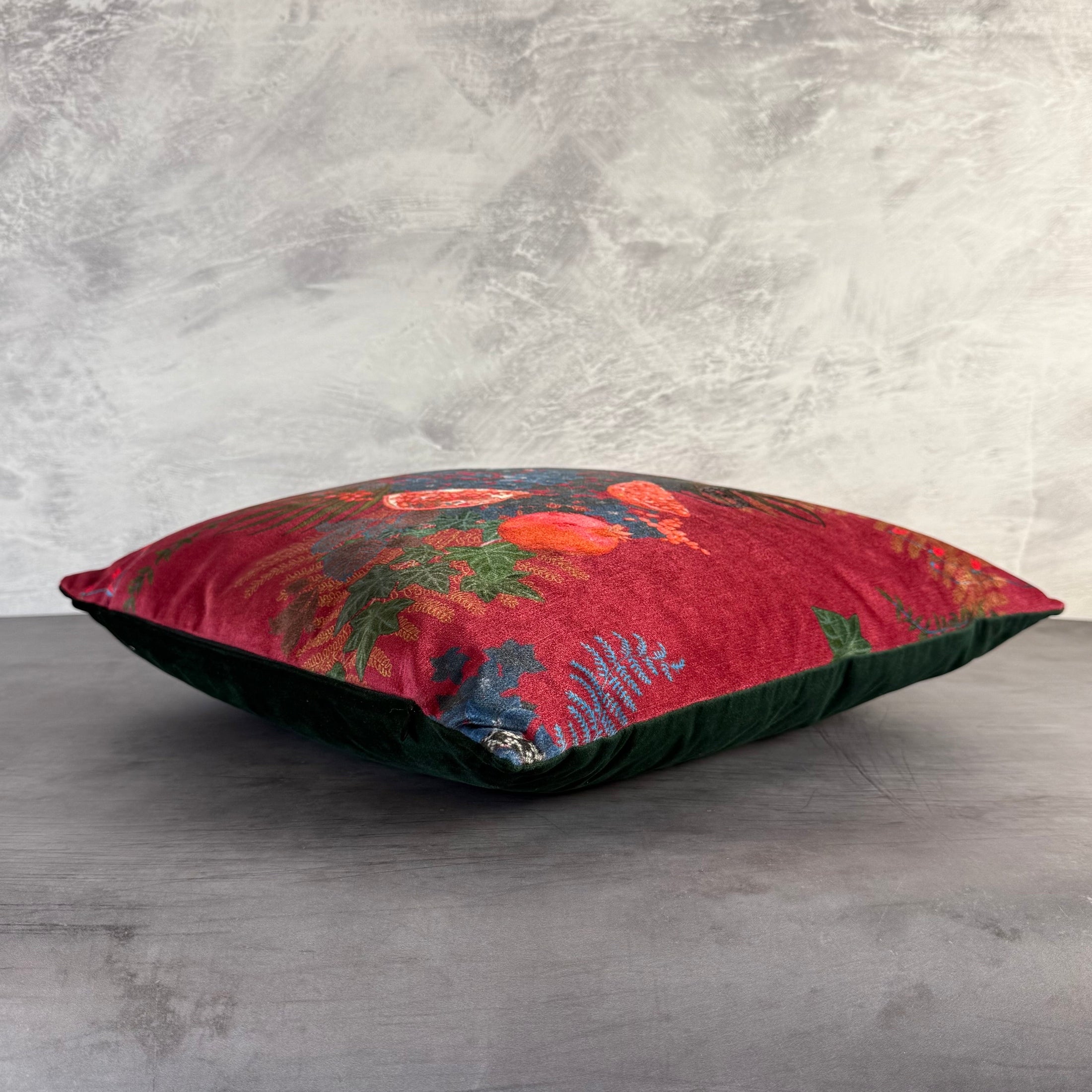 Forbidden Fruit | Crimson & Blue Velvet | Becca Who | Cushion