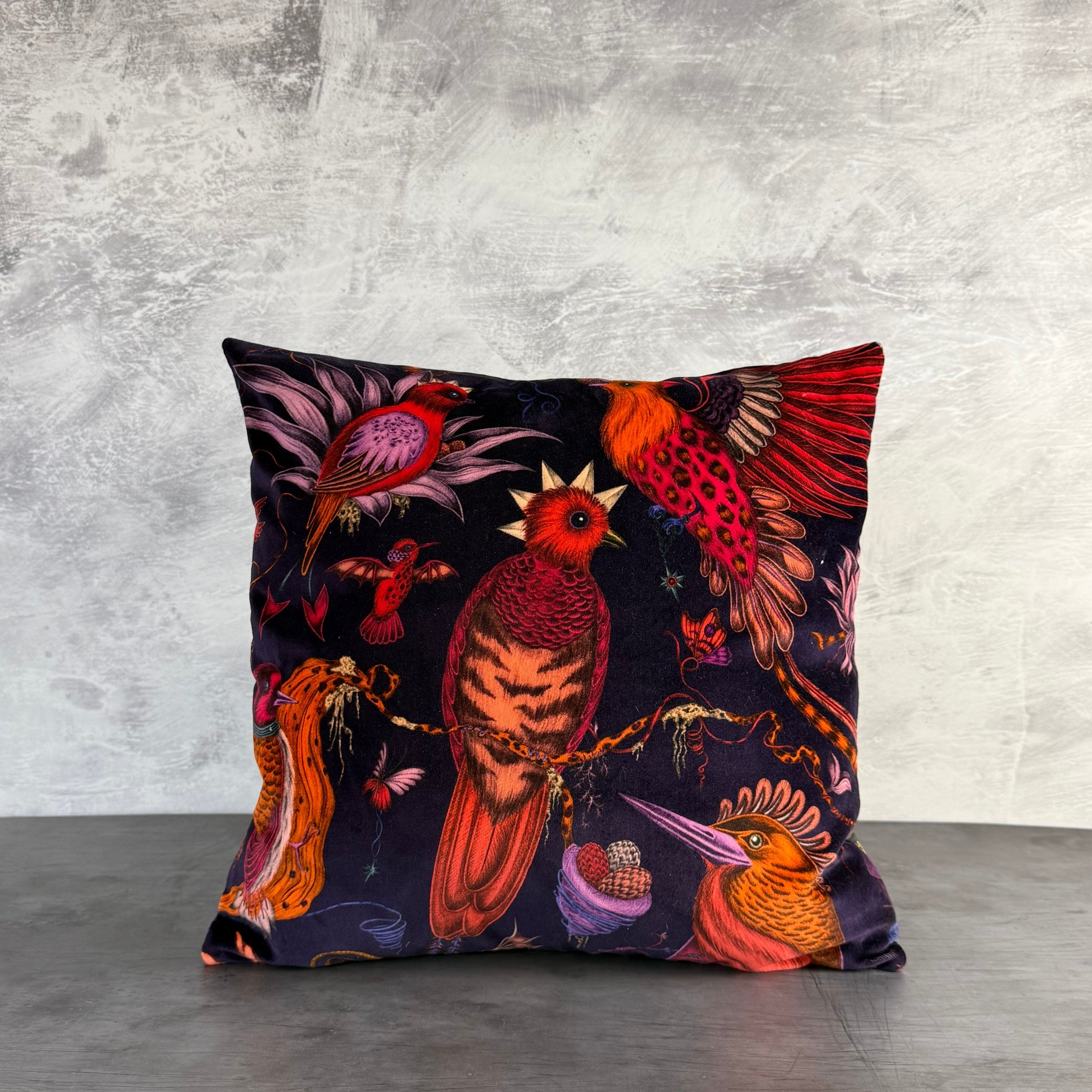 Quetzal | Violet & Pink Velvet | Emma J Shipley | Cushion