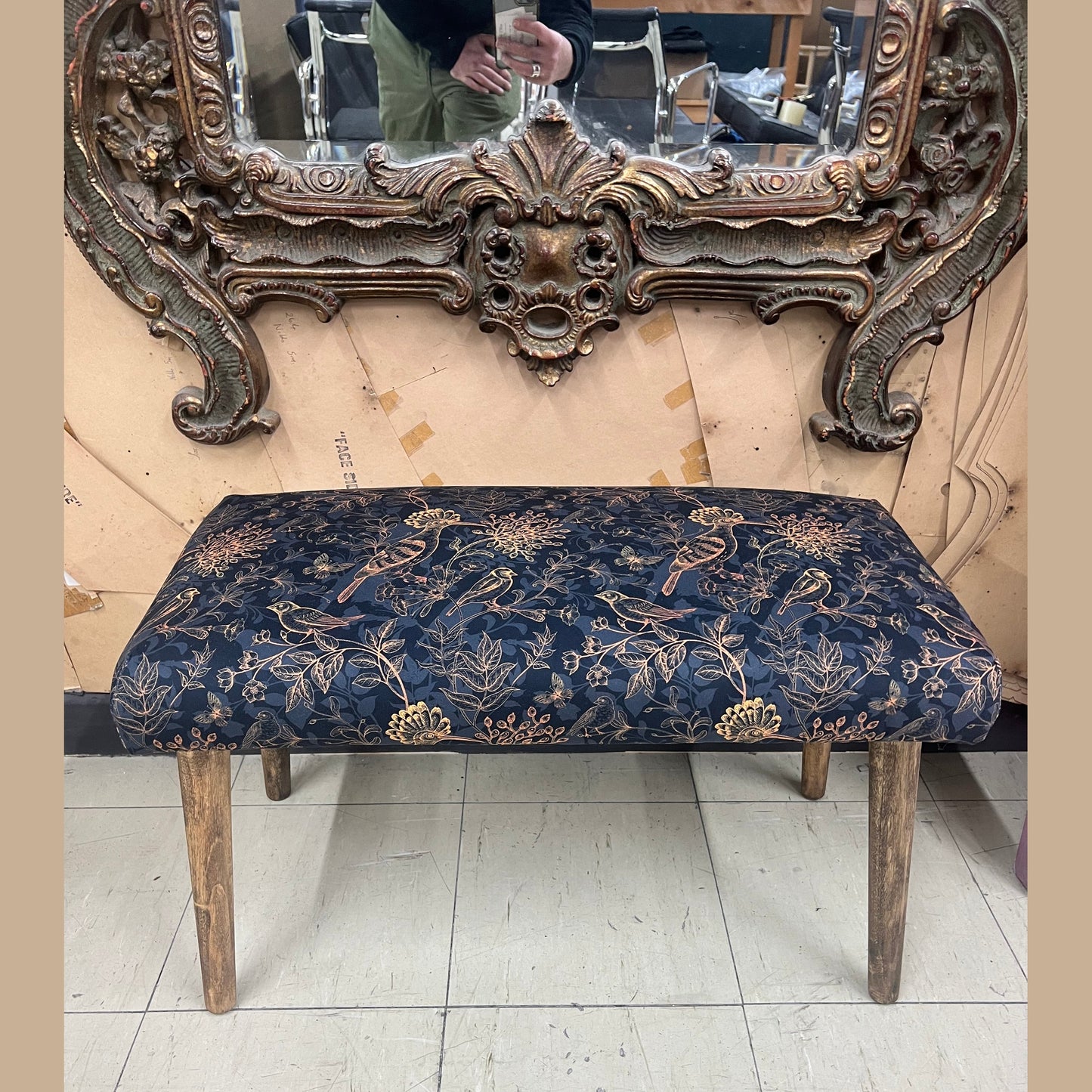 The rustic birds hoopoe Footstool